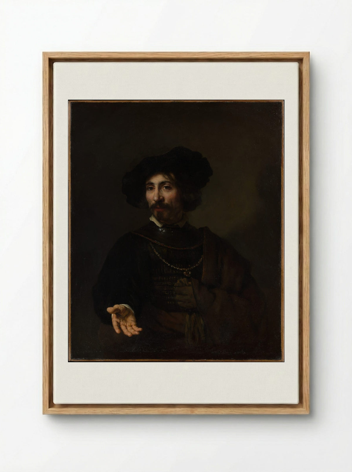 Man with a Steel Gorget - Rembrandt van Rijn - Framed Canvas Wood