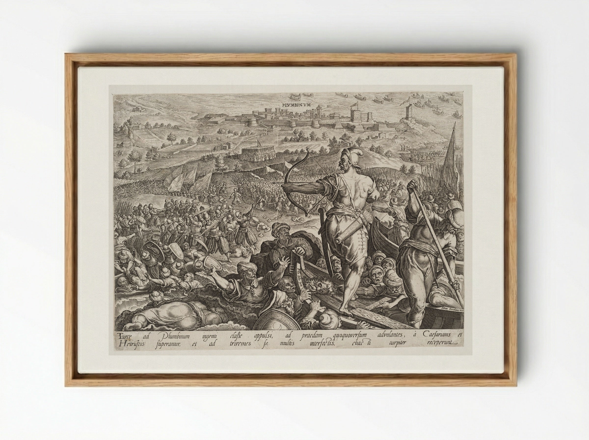 The Defeat of the Turks at Plumbinum - Philips Galle - Framed Canvas Wood