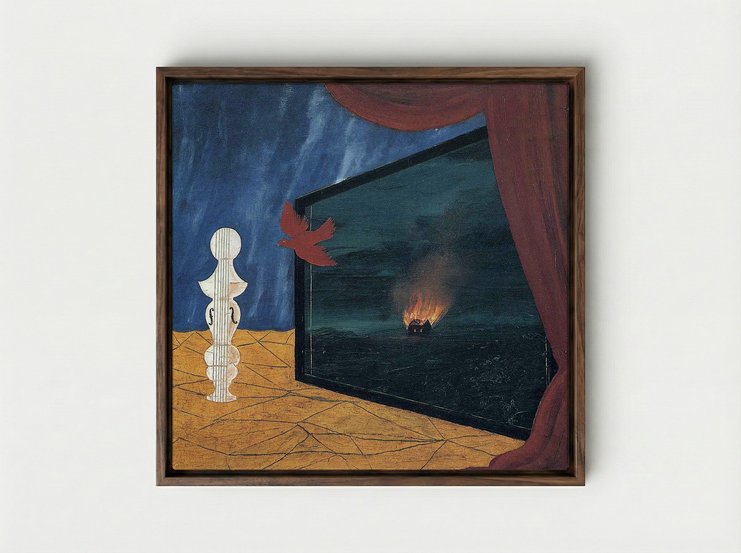 Nocturne - Giorgio de Chirico - Framed Canvas Dark Wood