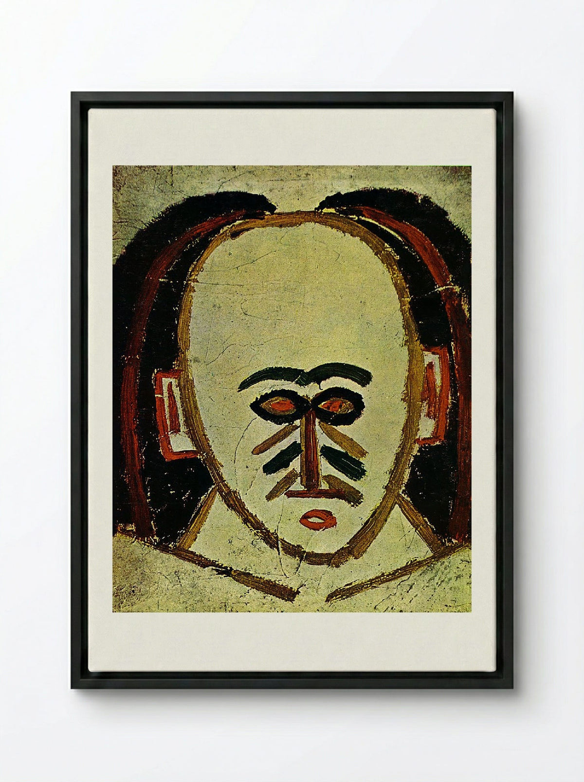 Head of a Man - Alexej von Jawlensky - Framed Canvas Black