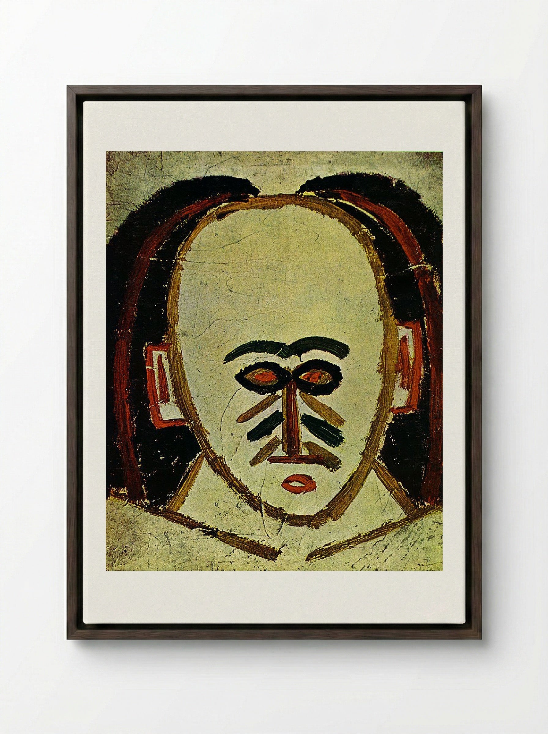 Head of a Man - Alexej von Jawlensky - Framed Canvas Dark Wood