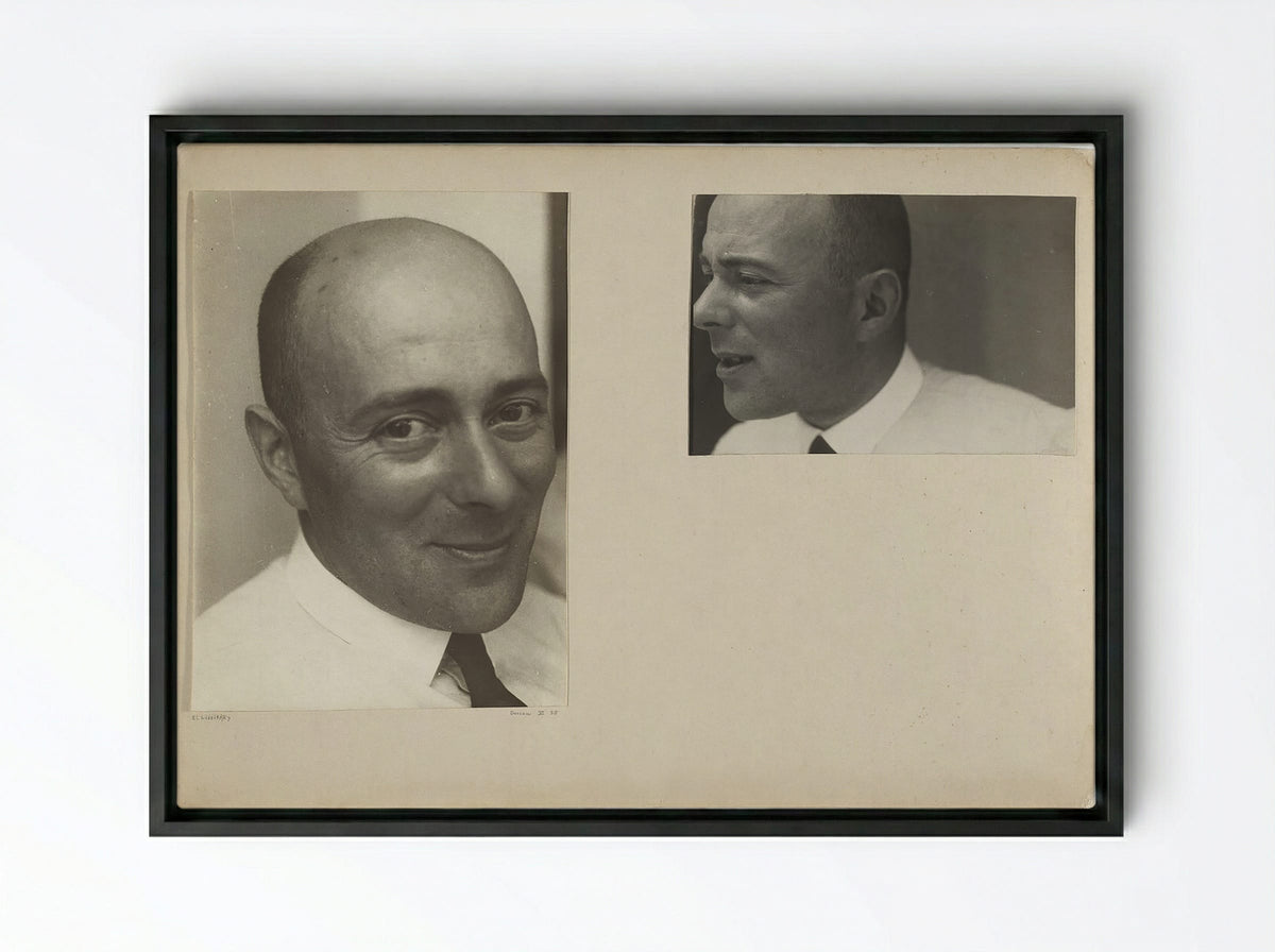 Self-Portrait, Dessau - El Lissitzky - Framed Canvas Black