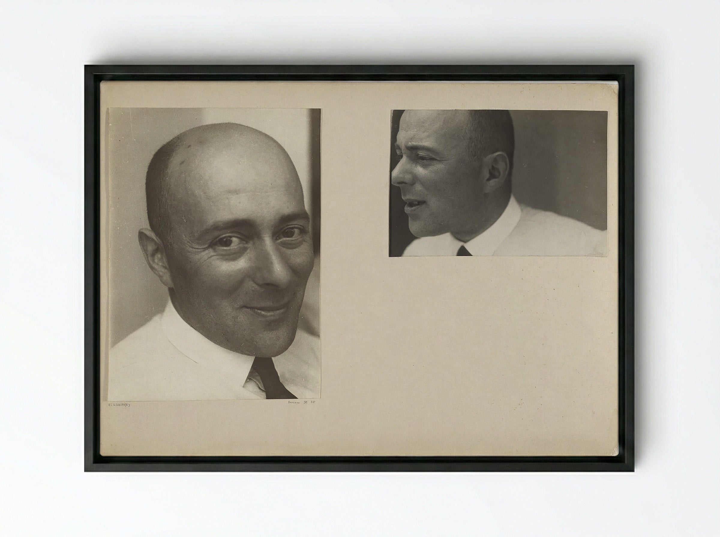Self-Portrait, Dessau - El Lissitzky - Framed Canvas Black