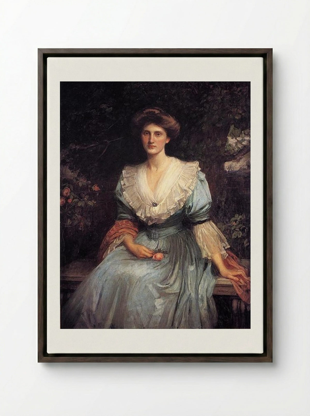 Lady Violet Henderson - John William Waterhouse - Framed Canvas Dark Wood