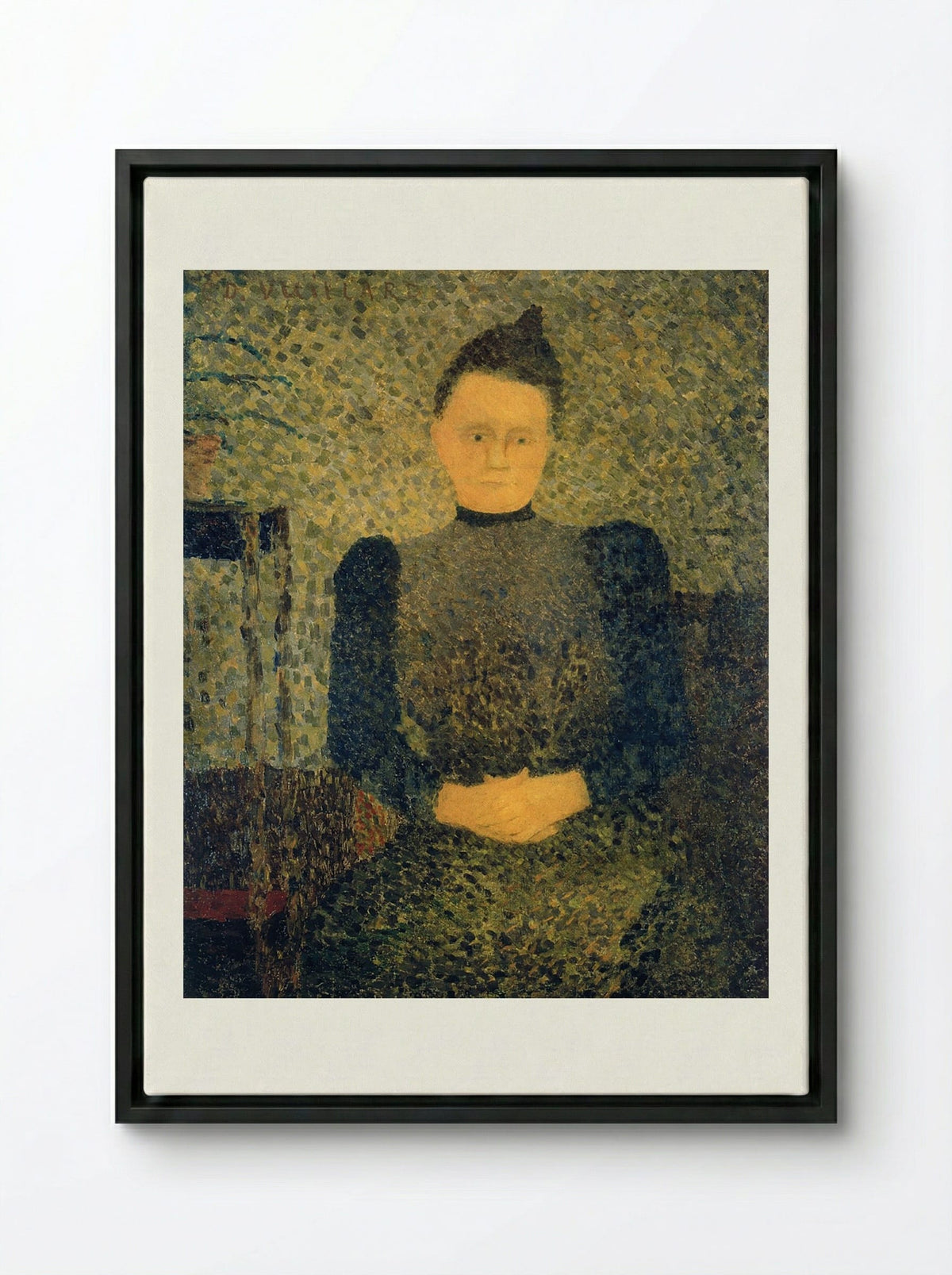 Portrait of Marie Vuillard - Édouard Vuillard - Framed Canvas Black