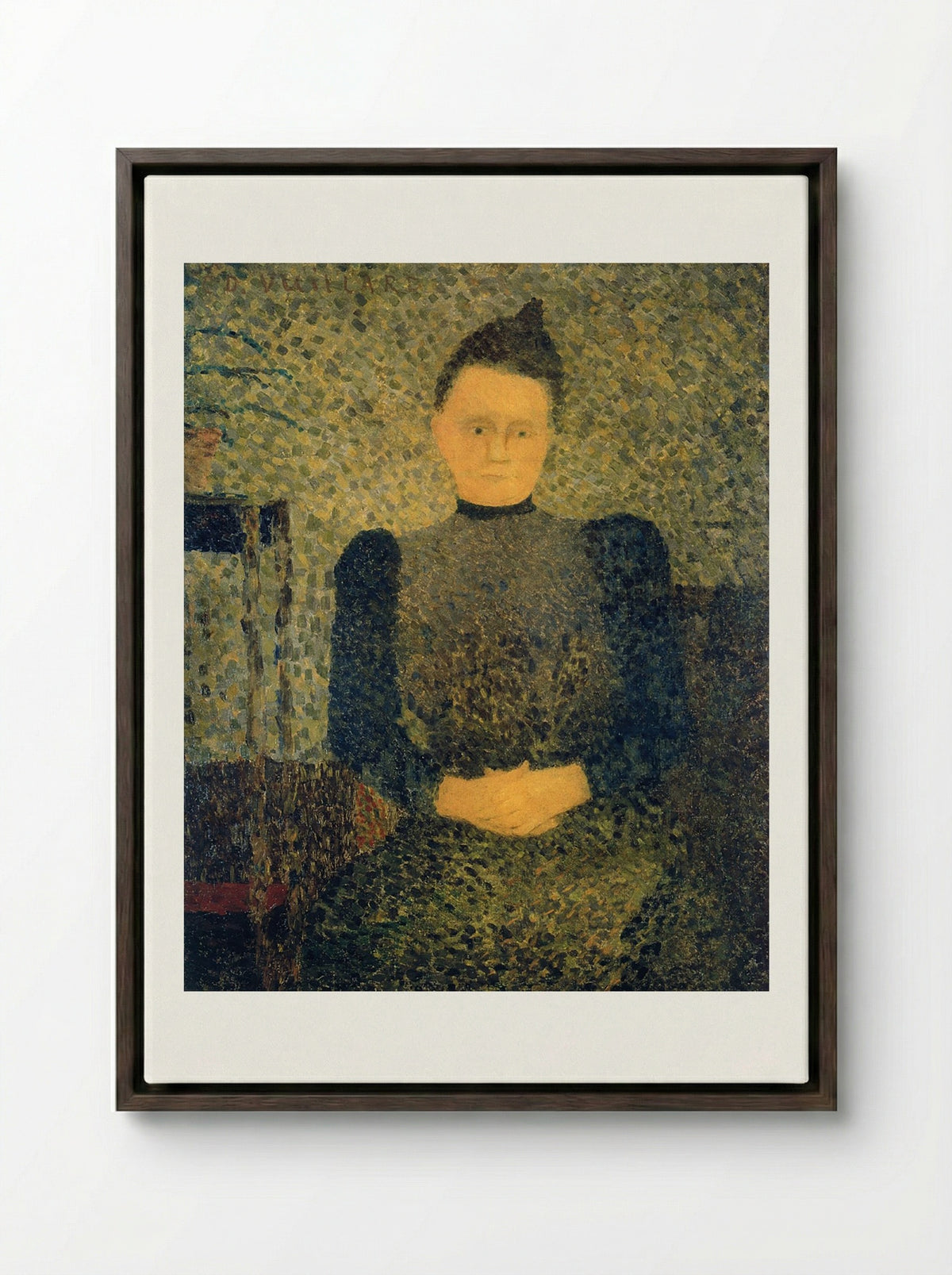 Portrait of Marie Vuillard - Édouard Vuillard - Framed Canvas Dark Wood