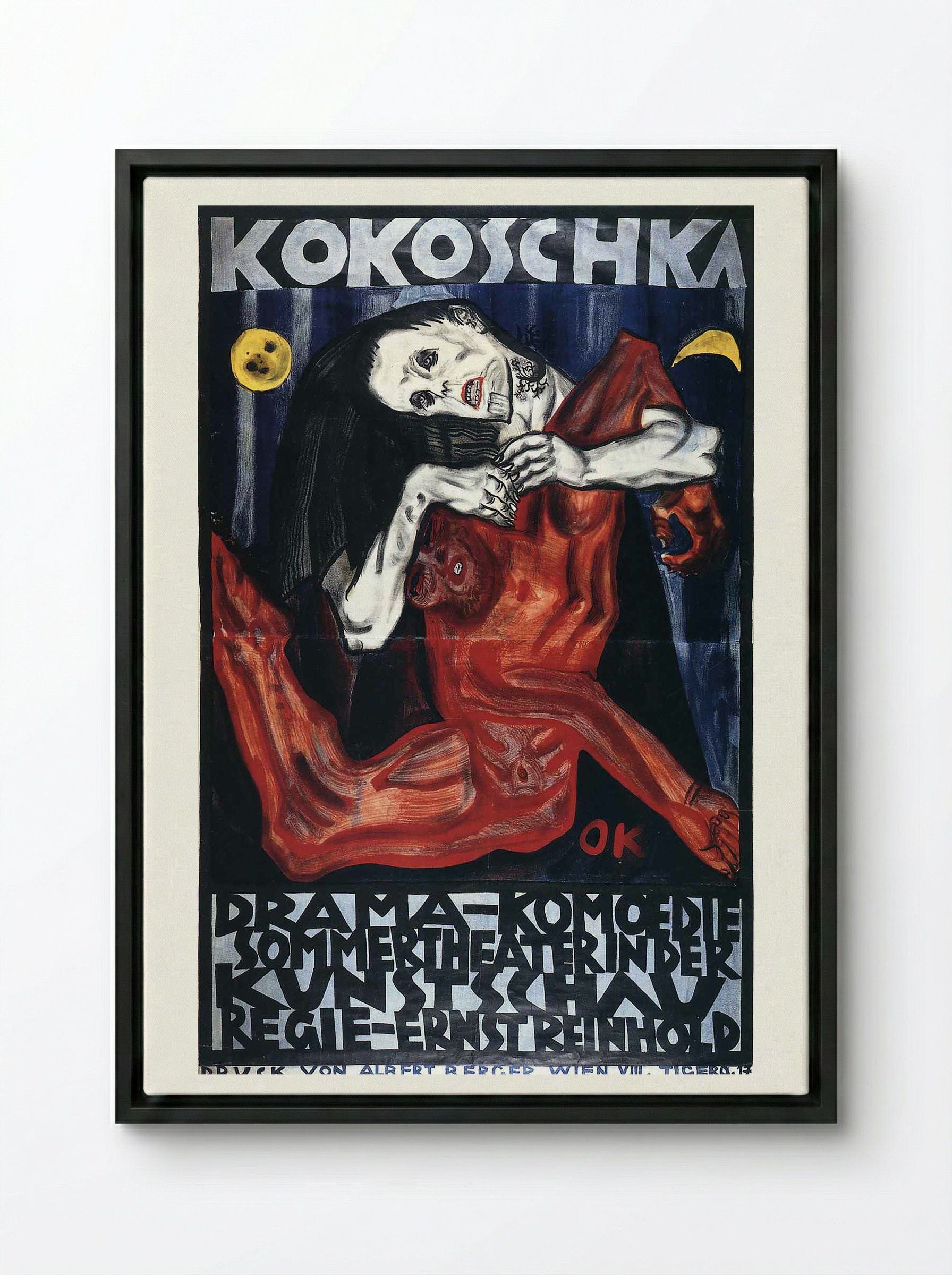 Pieta (Drama Komödie Sommer Theater Poster) - Oskar Kokoschka - Framed Canvas Black