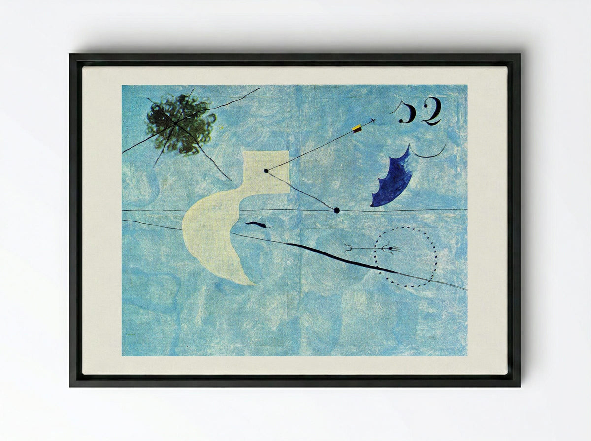 Siesta - Joan Miró - Framed Canvas Black