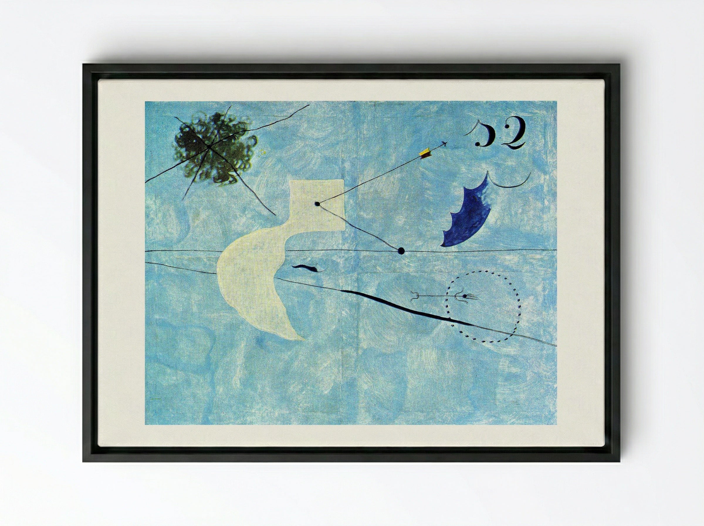 Siesta - Joan Miró - Framed Canvas Black