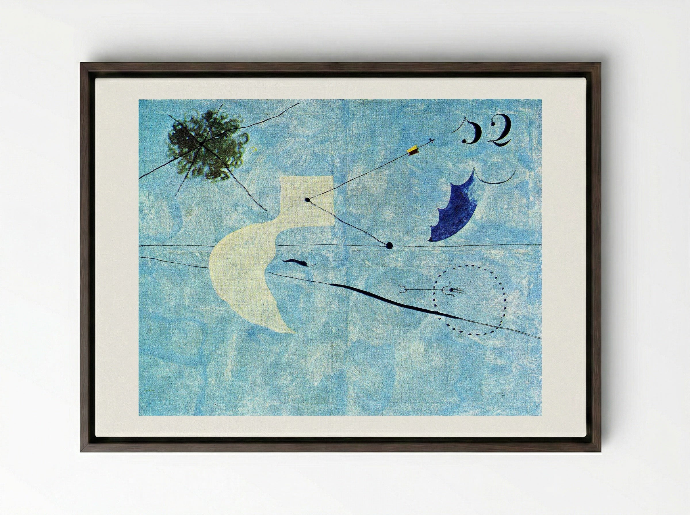 Siesta - Joan Miró - Framed Canvas Dark Wood
