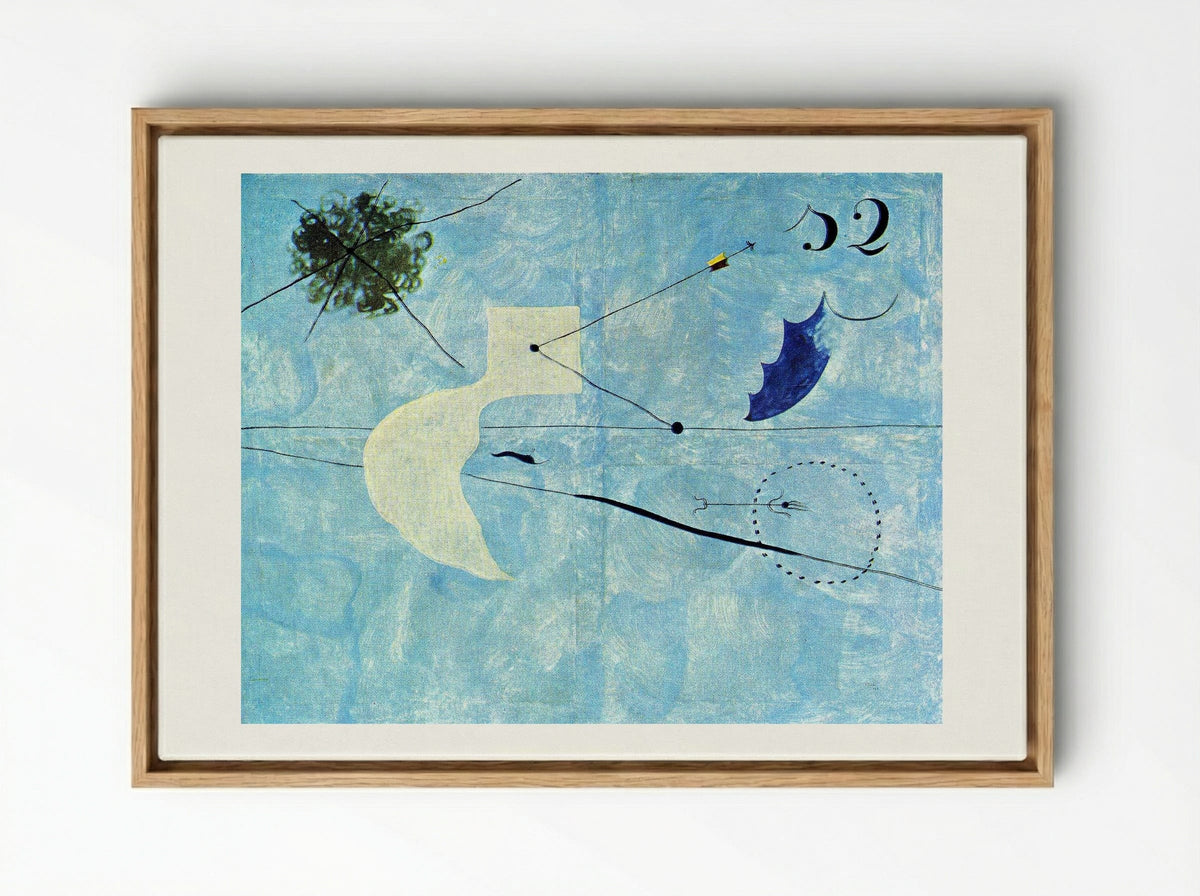 Siesta - Joan Miró - Framed Canvas Wood
