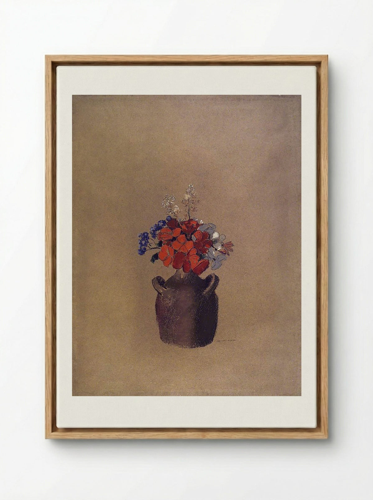 Flowers in a Vase - Odilon Redon - Framed Canvas Wood