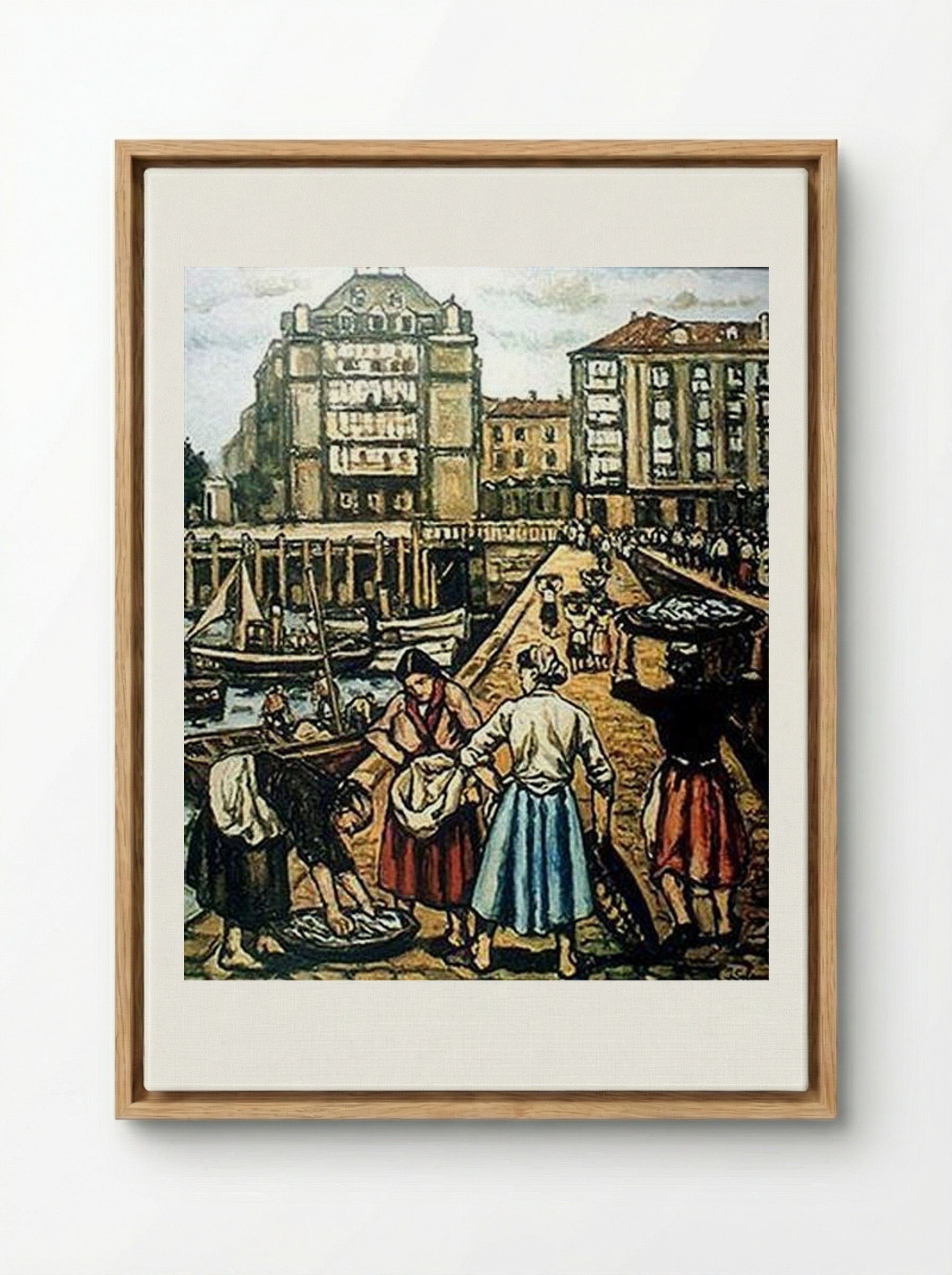 The Ramp at Puerto Chico - José Gutiérrez Solana - Framed Canvas Wood