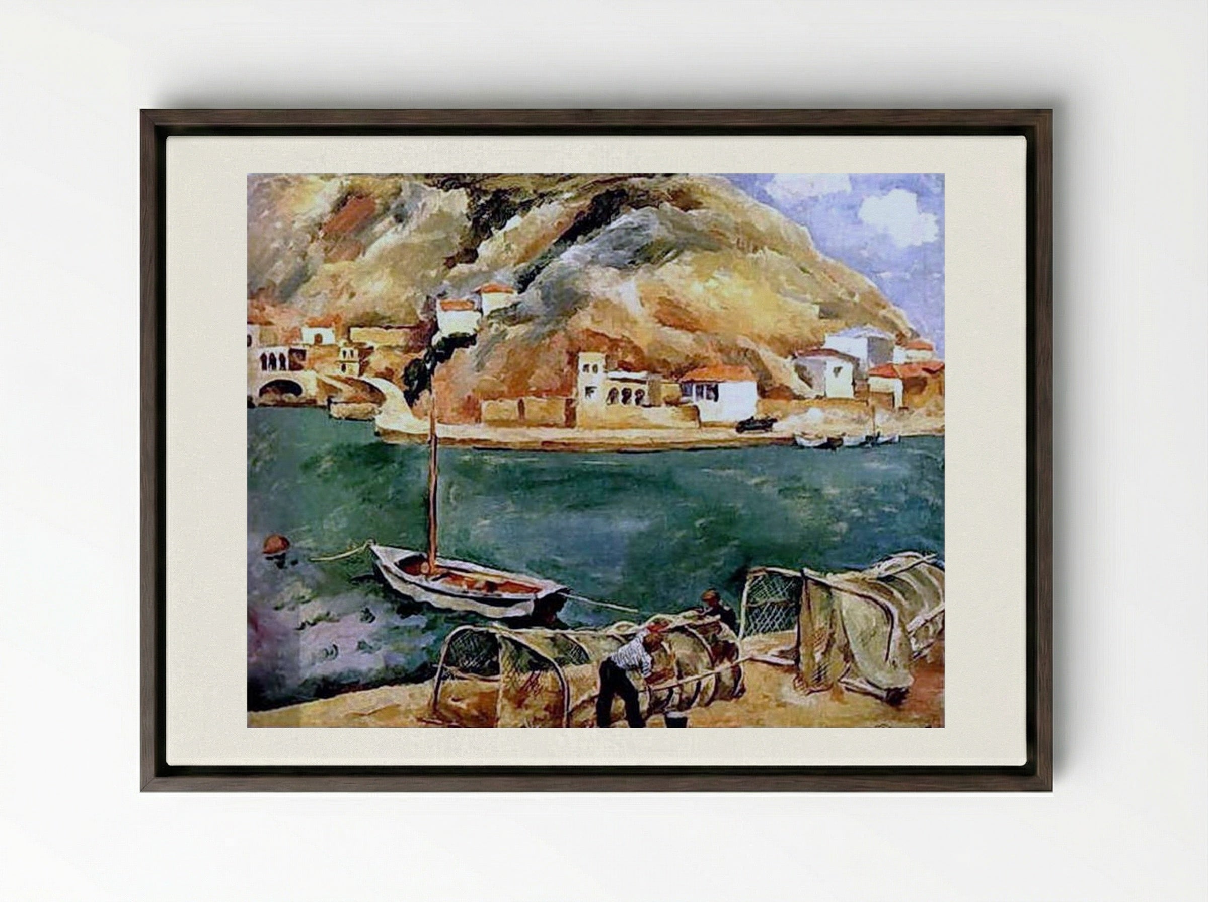 Balaklava. Fishing Nets - Pyotr Konchalovsky - Framed Canvas Dark Wood