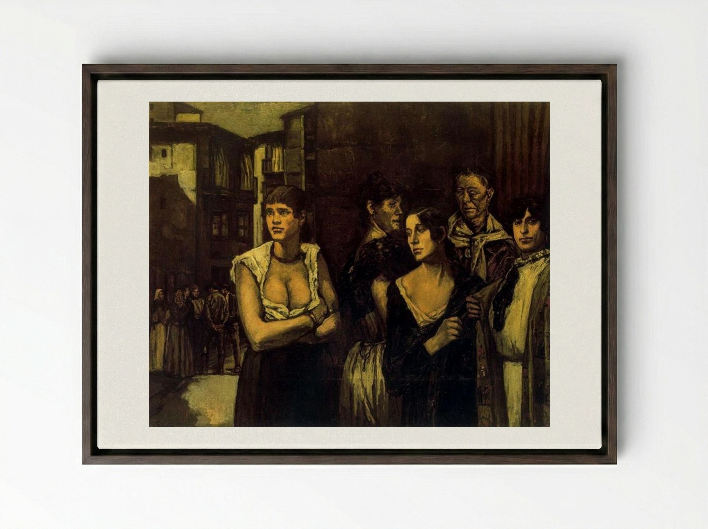 Women of Life - José Gutiérrez Solana - Framed Canvas Dark Wood