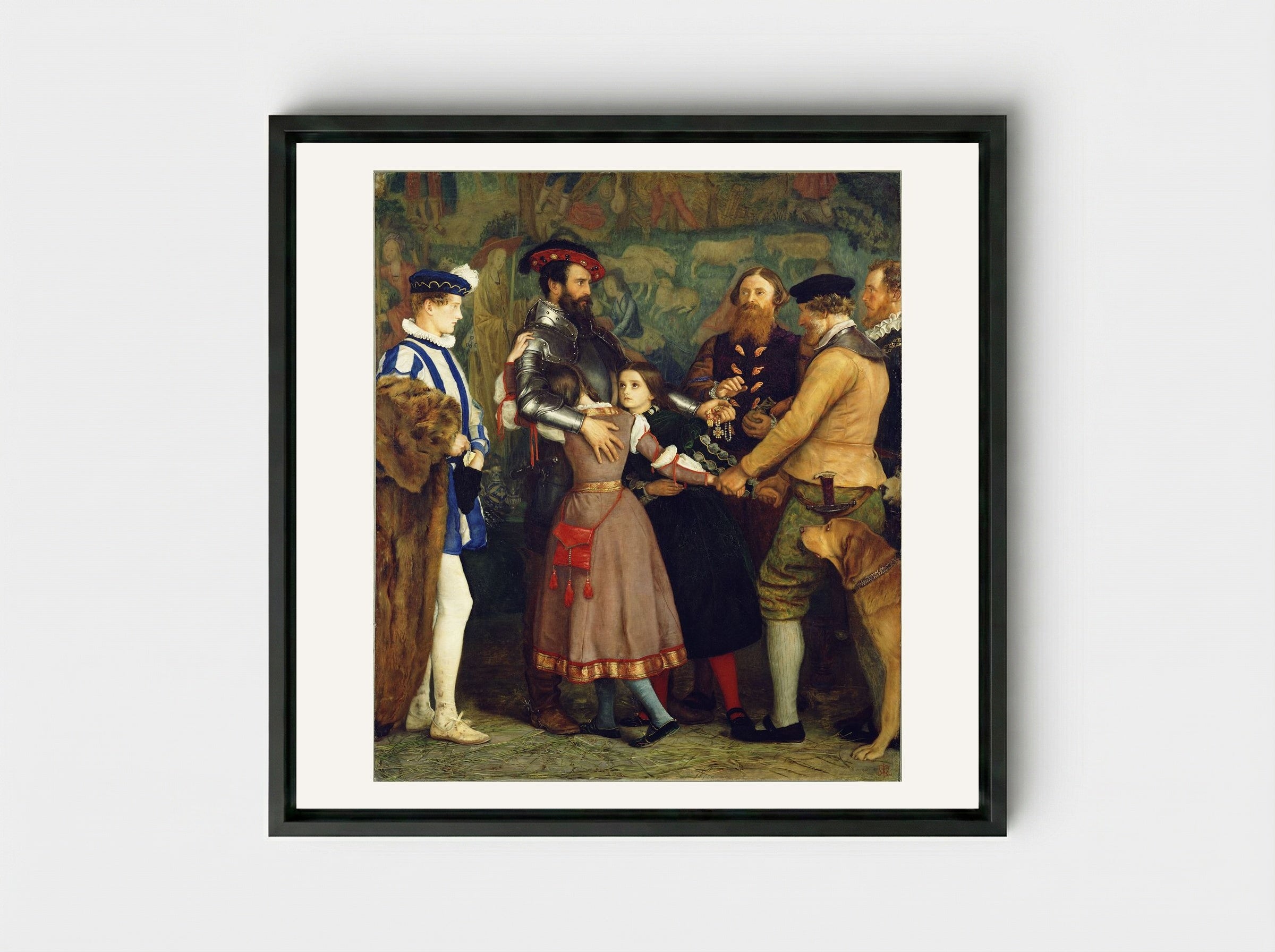 The Ransom - John Everett Millais - Framed Canvas Black