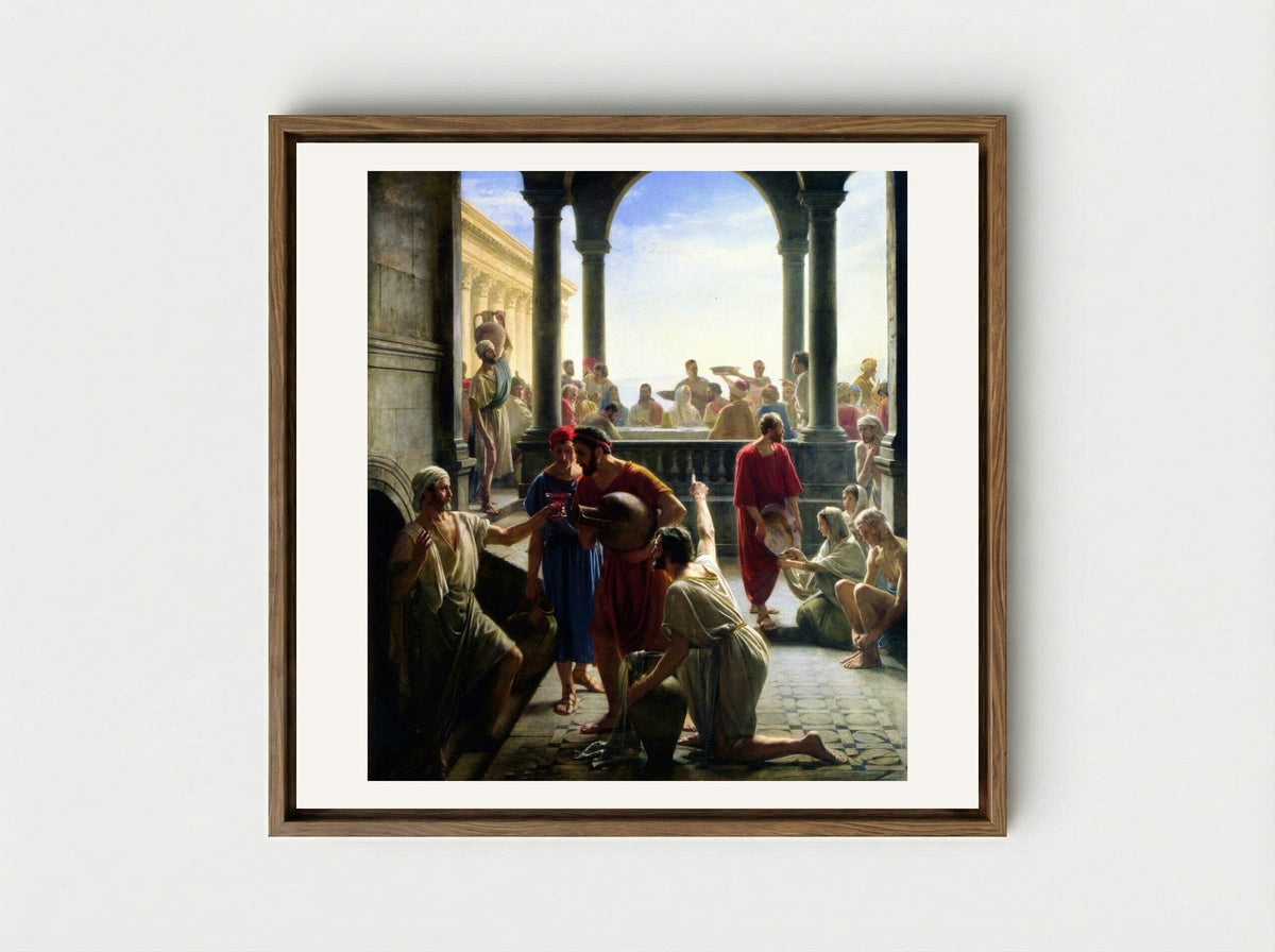 The Wedding at Cana - Carl Bloch - Framed Canvas Wood