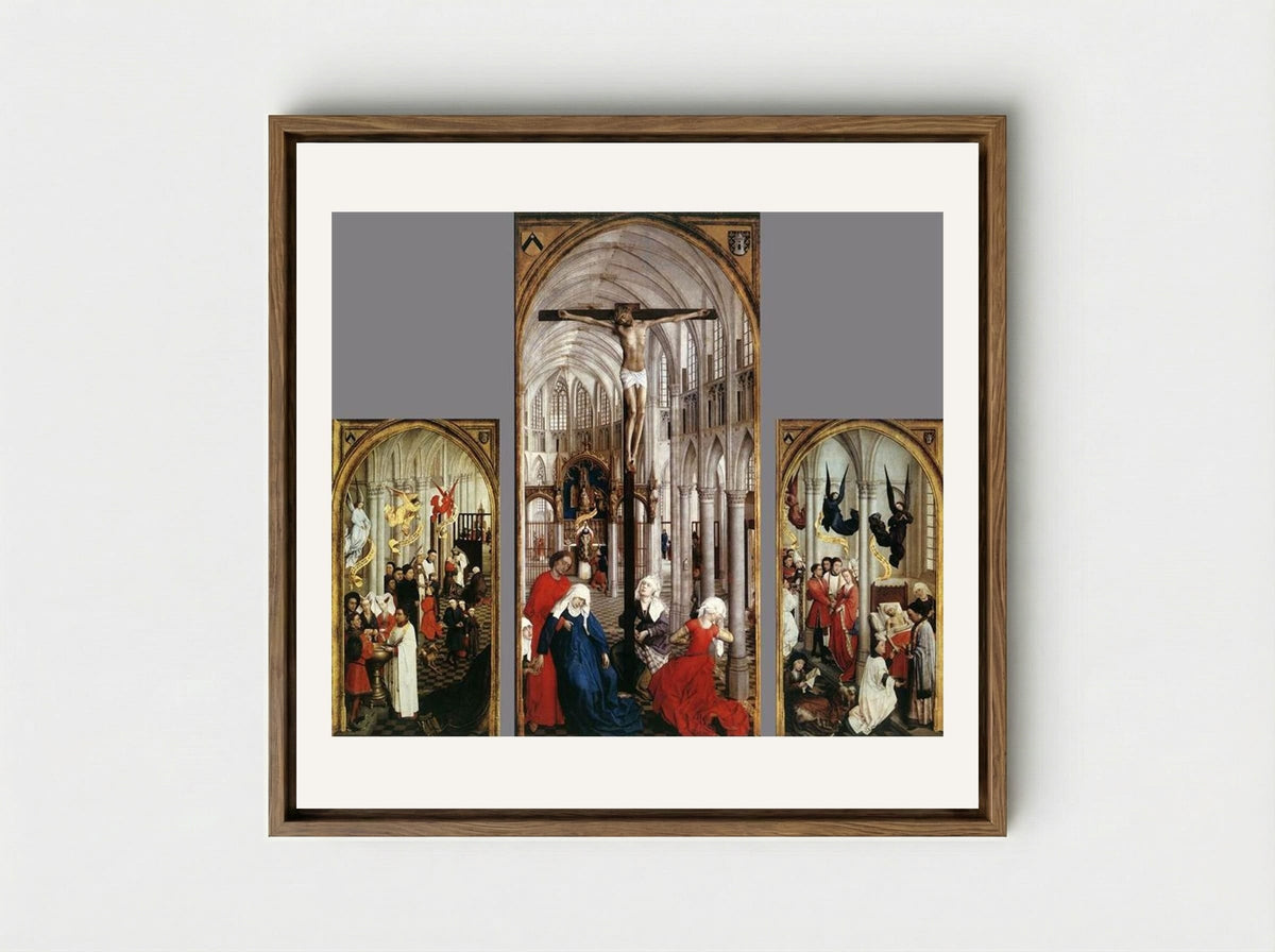 Seven Sacraments Altarpiece - Rogier van der Weyden - Framed Canvas Wood