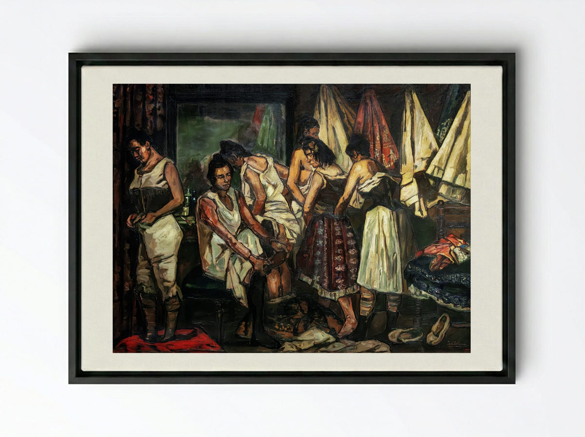 Dressing Room - José Gutiérrez Solana - Framed Canvas Black