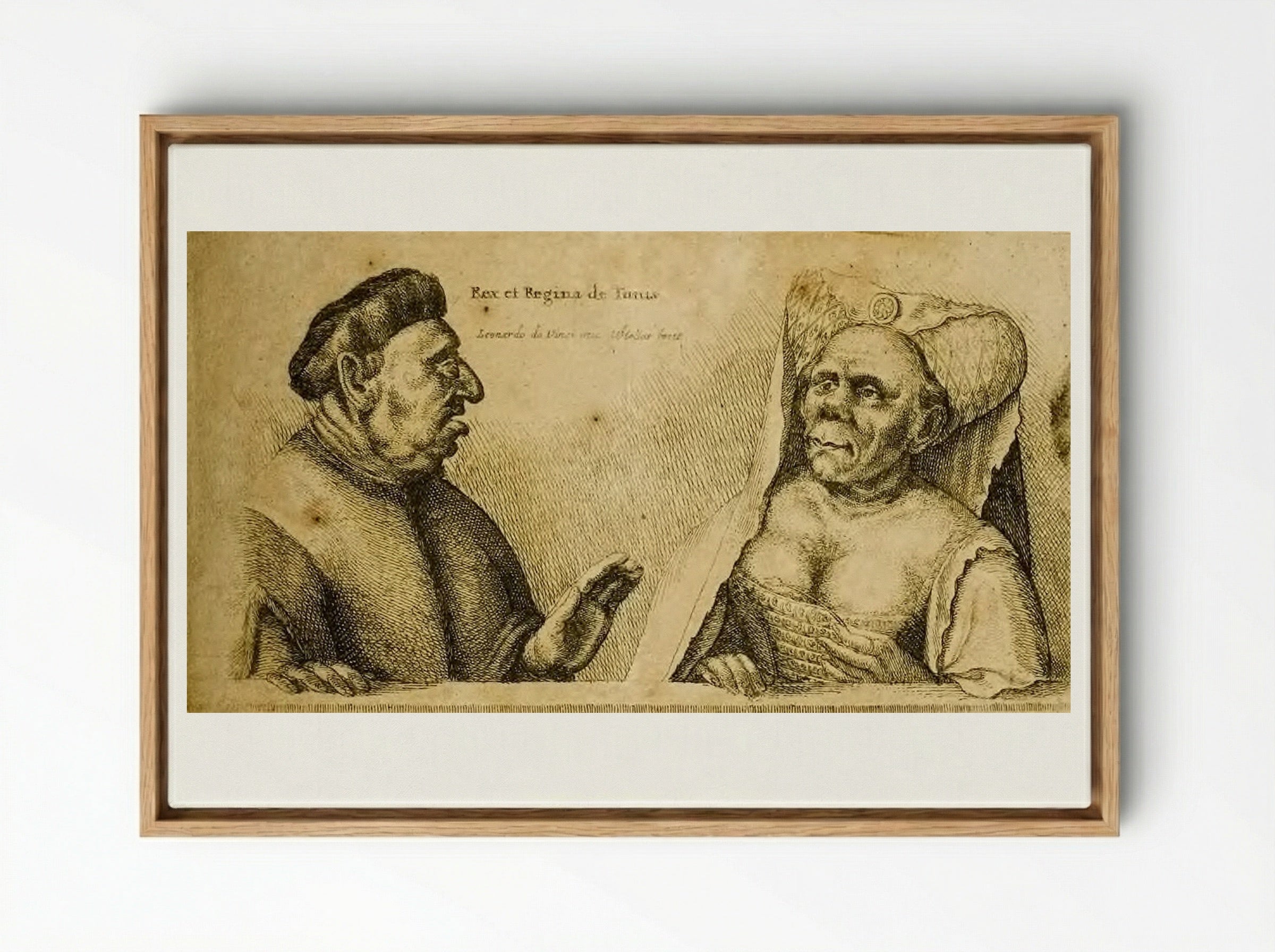 The King and Queen of Tunis - Wenceslaus Hollar - Framed Canvas Wood