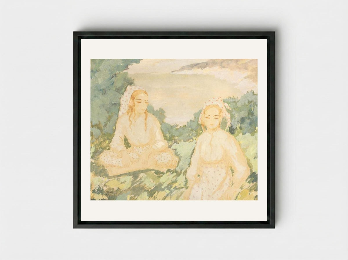 Turk Women in Balcic - Nicolae Tonitza - Framed Canvas Black