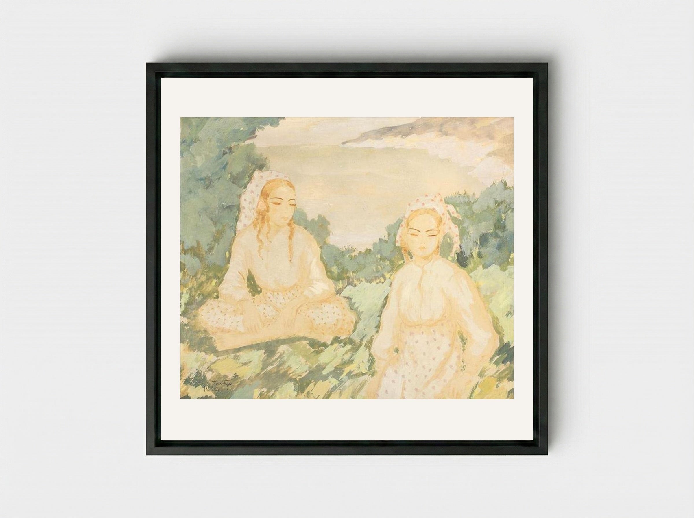 Turk Women in Balcic - Nicolae Tonitza - Framed Canvas Black