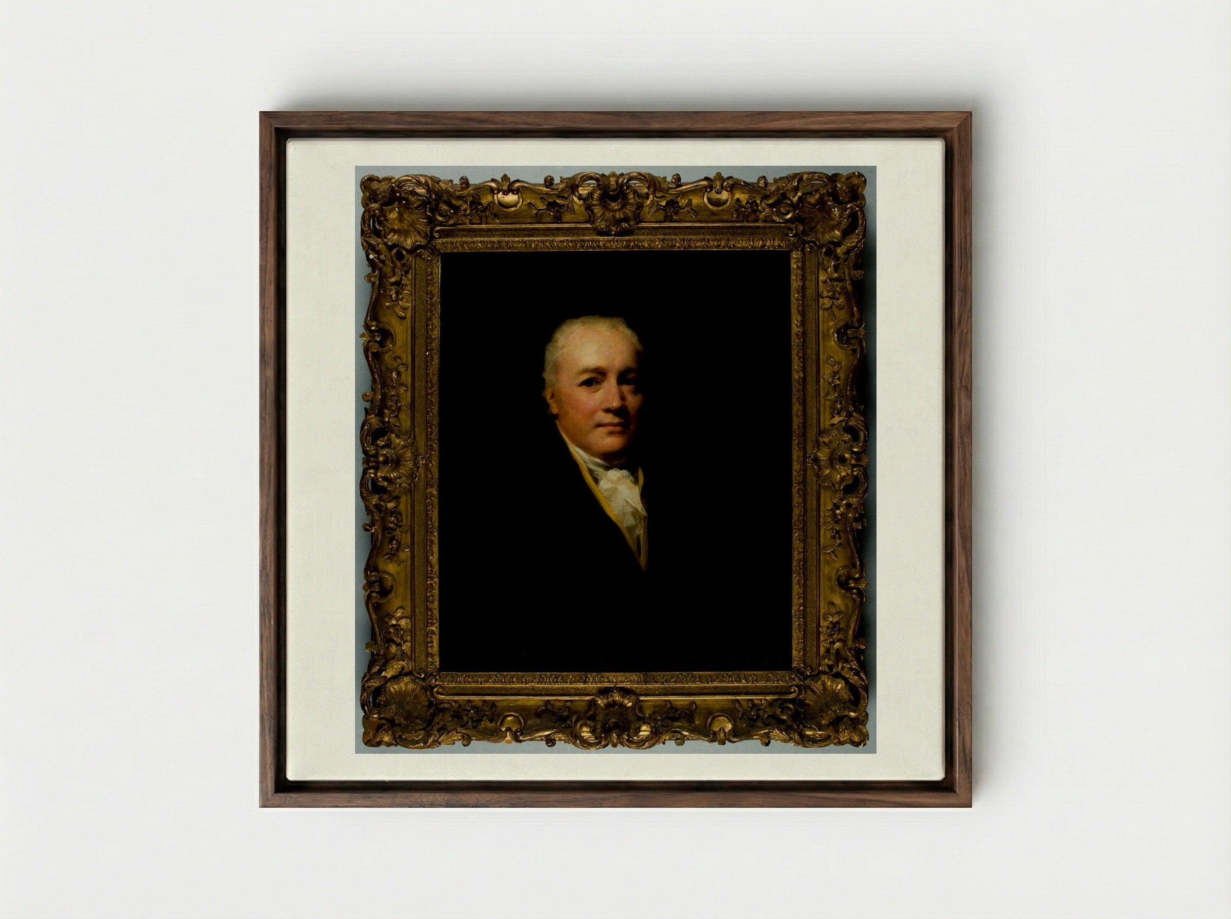 James Bruce of Bankton, Midcalder - Henry Raeburn - Framed Canvas Dark Wood
