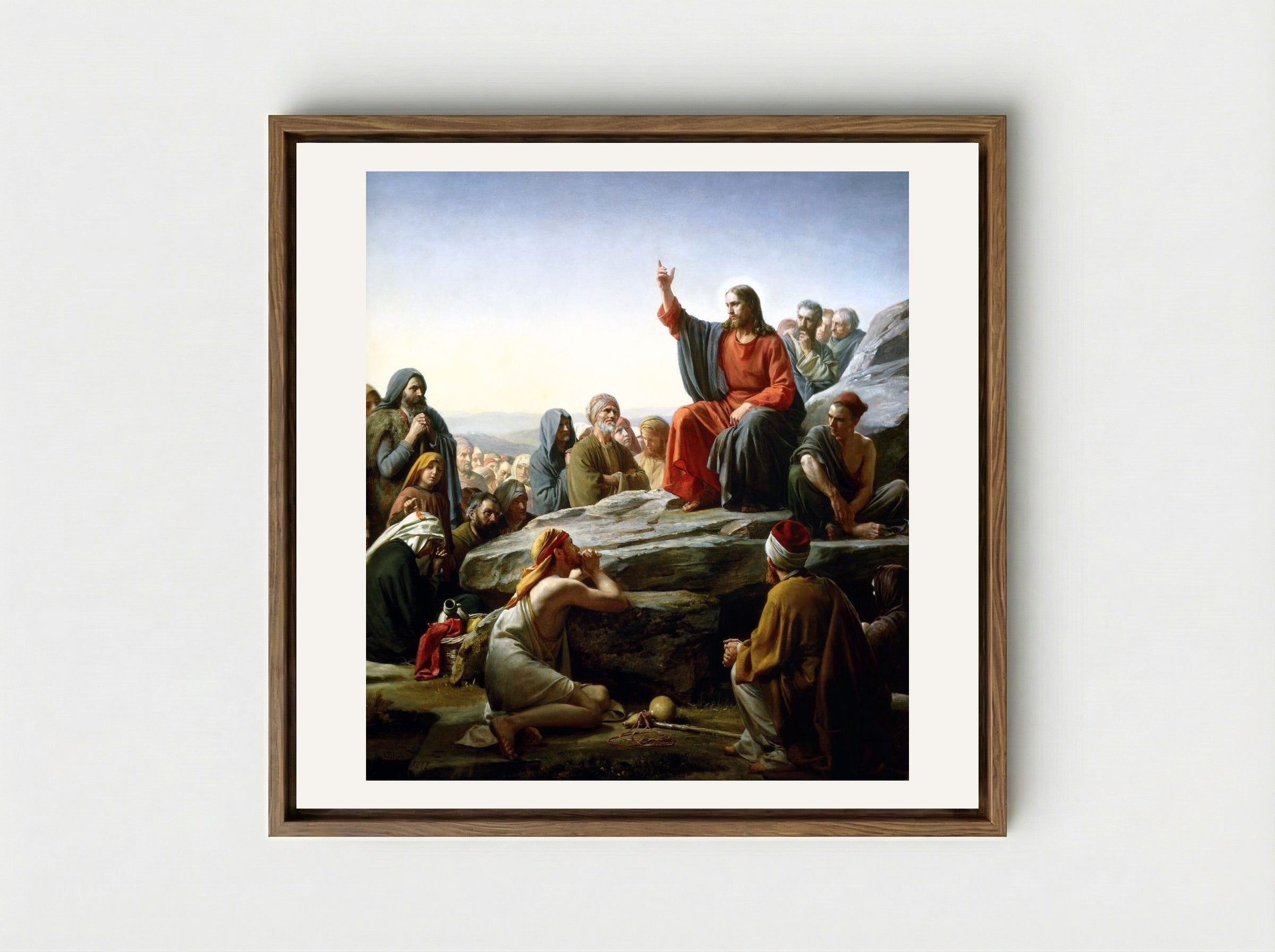 The Sermon on the Mount - Carl Bloch - Framed Canvas Wood