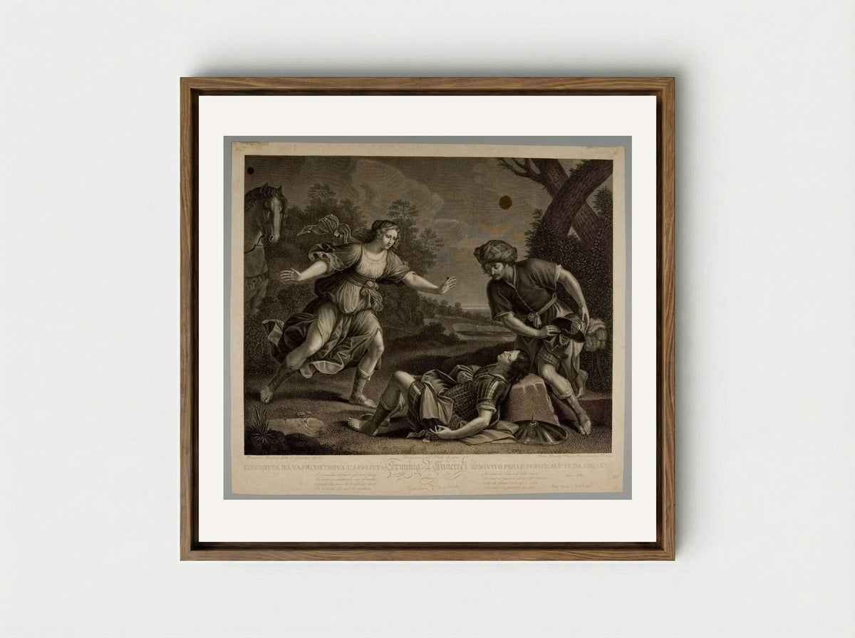 Tancred and Erminia - Pietro Bonato - Framed Canvas Wood