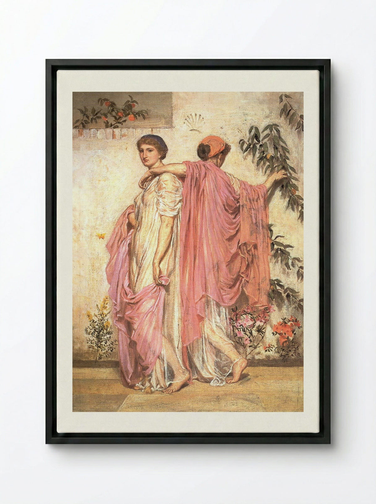 Apricots - Albert Joseph Moore - Framed Canvas Black