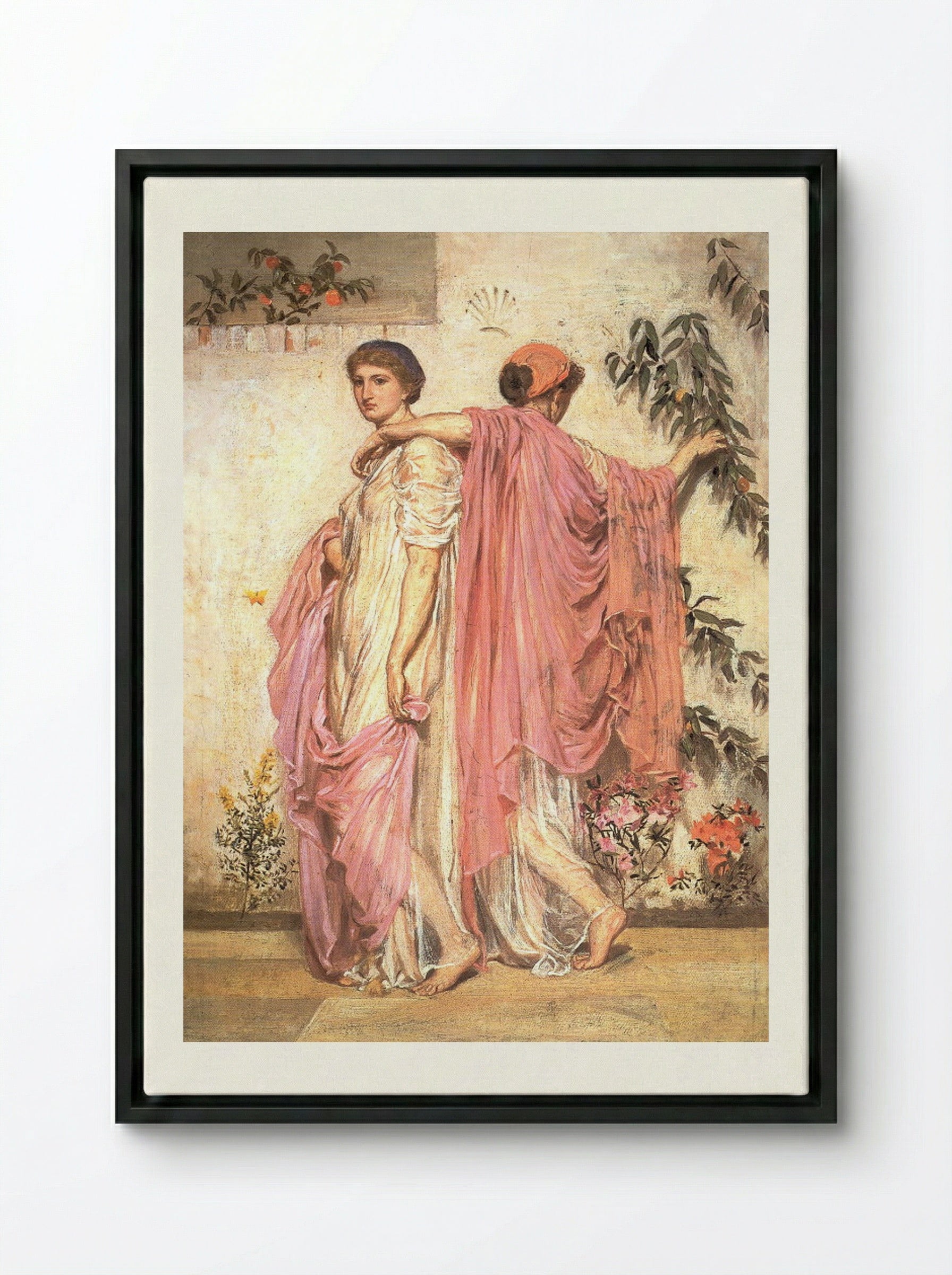 Apricots - Albert Joseph Moore - Framed Canvas Black