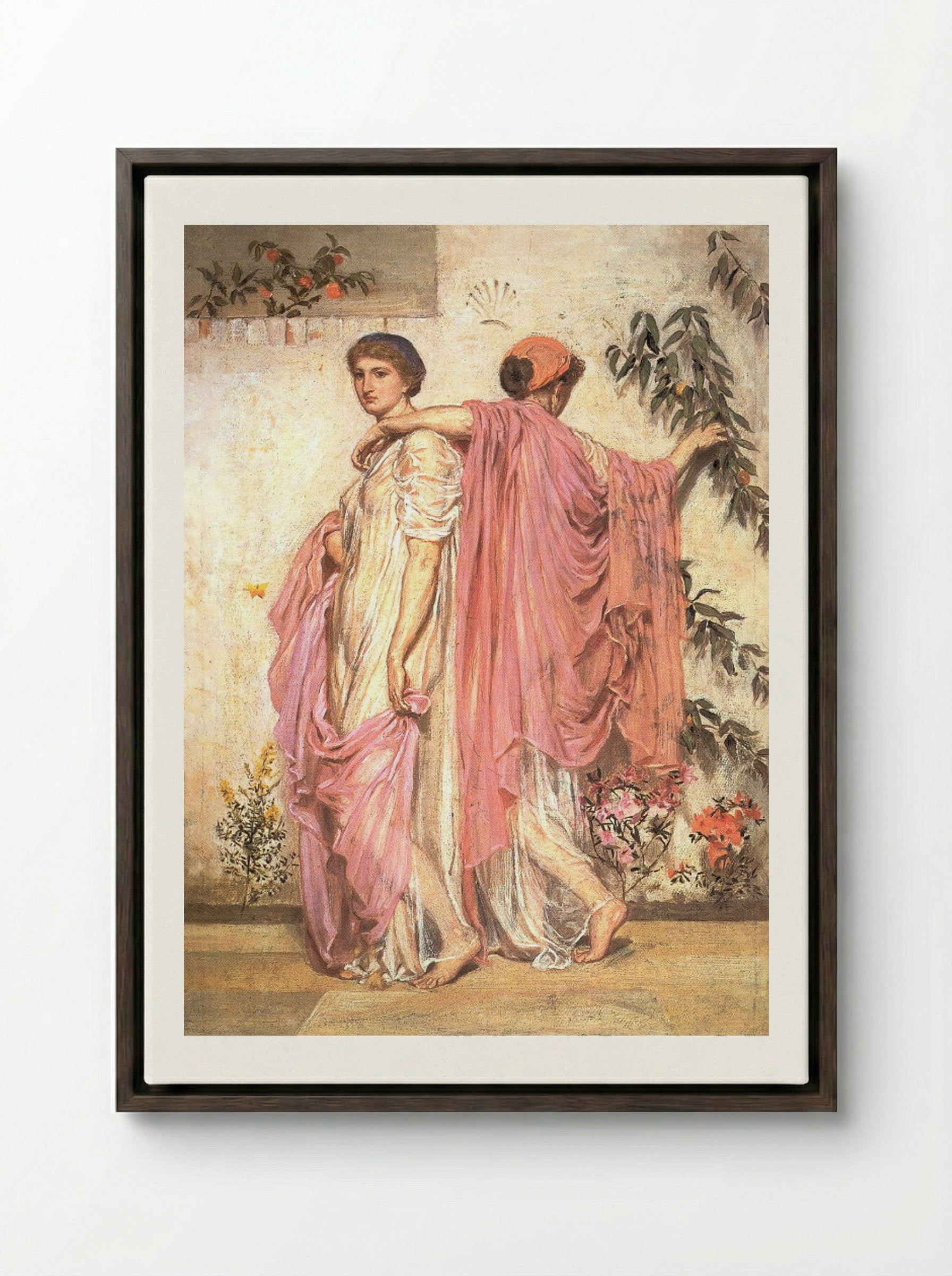 Apricots - Albert Joseph Moore - Framed Canvas Dark Wood