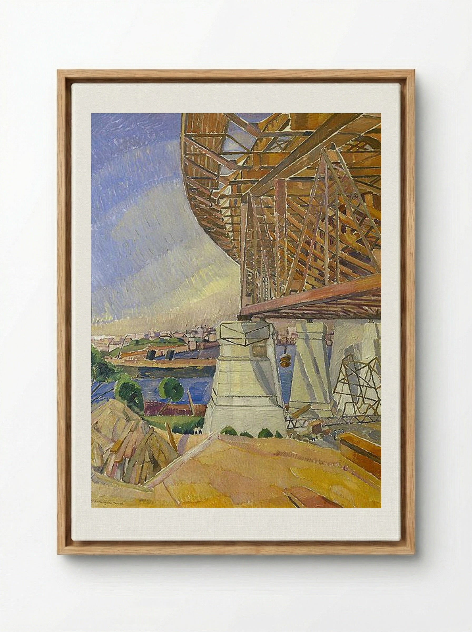 The Curve of the Bridge - Grace Cossington Smith - Framed Canvas Wood