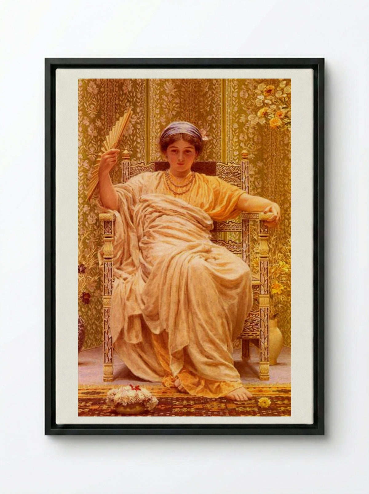 A Reverie - Albert Joseph Moore - Framed Canvas Black