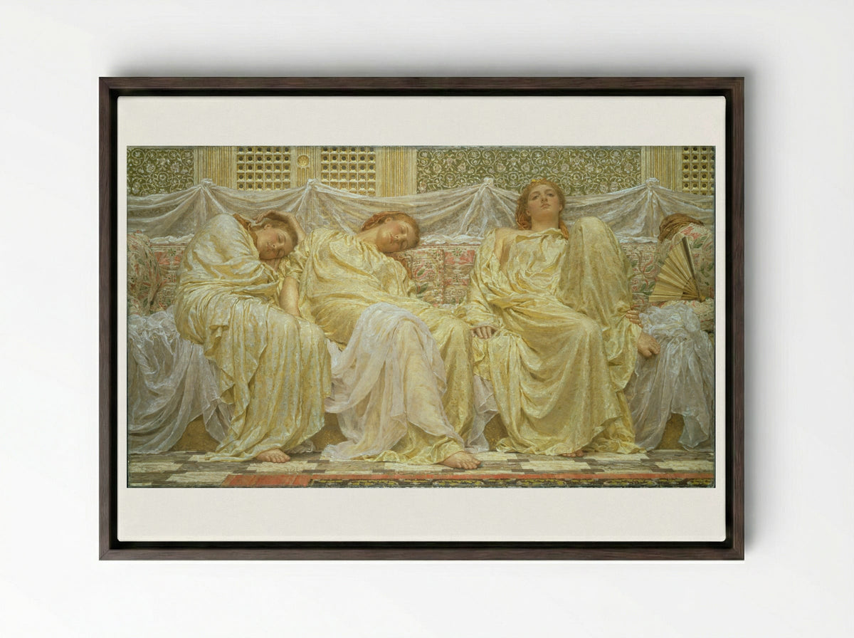 Dreamers - Albert Joseph Moore - Framed Canvas Dark Wood