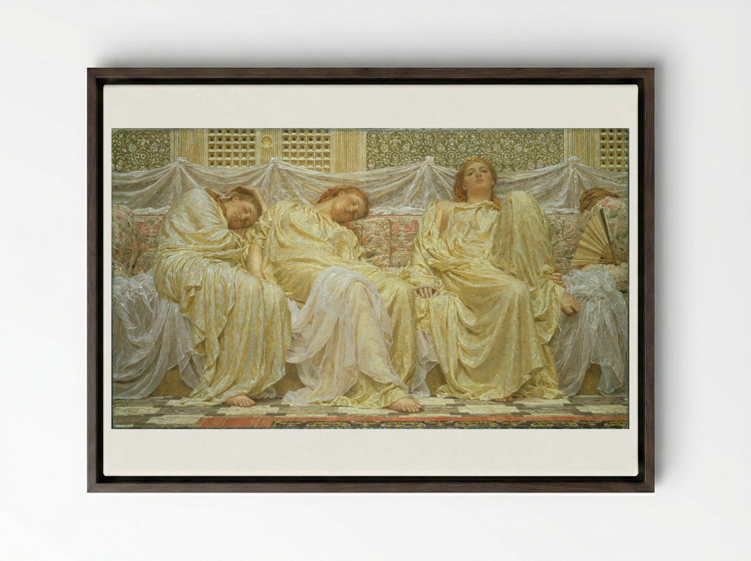 Dreamers - Albert Joseph Moore - Framed Canvas Dark Wood
