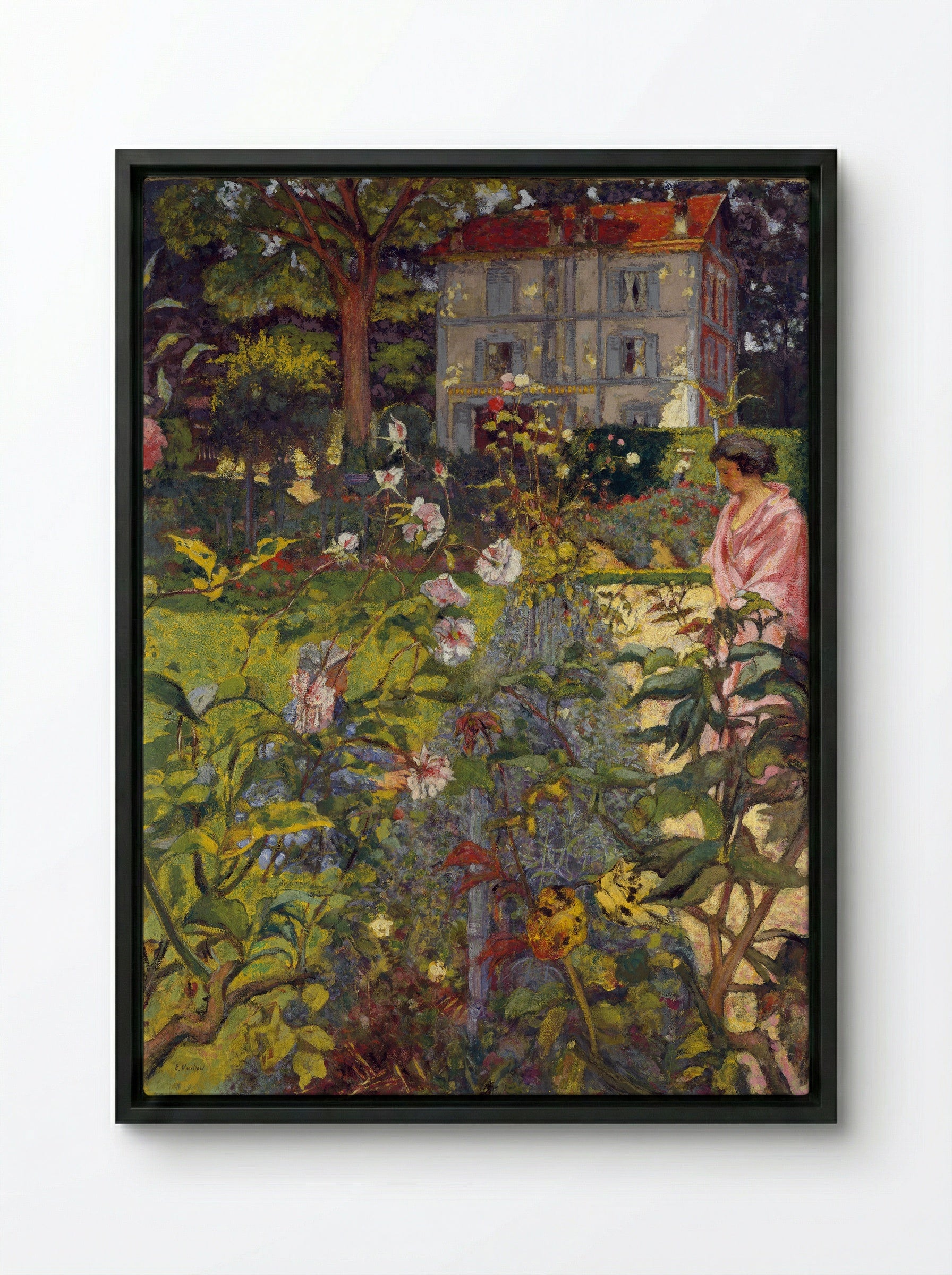 Garden at Vaucresson - Édouard Vuillard - Framed Canvas Black