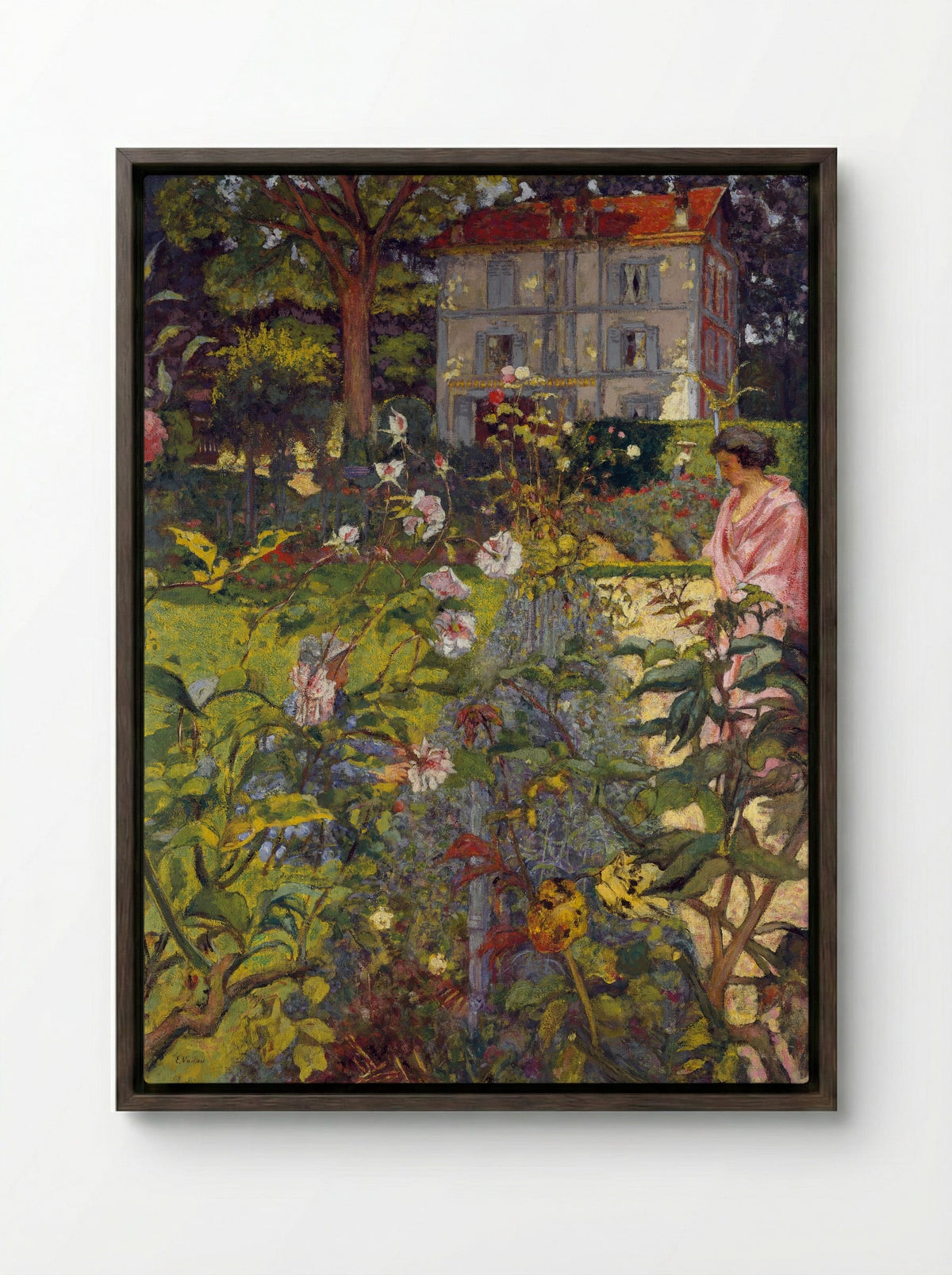 Garden at Vaucresson - Édouard Vuillard - Framed Canvas Dark Wood