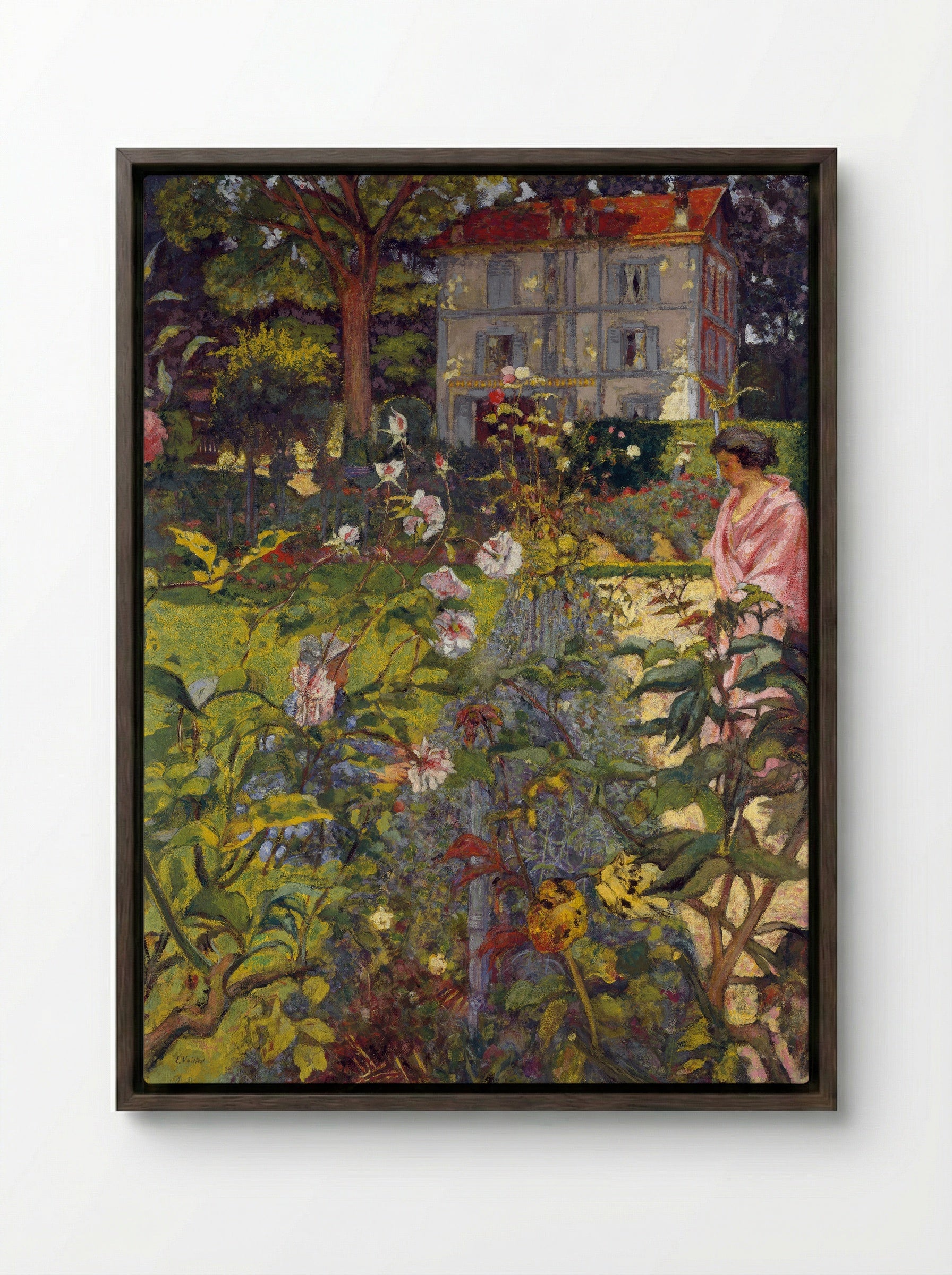 Garden at Vaucresson - Édouard Vuillard - Framed Canvas Dark Wood