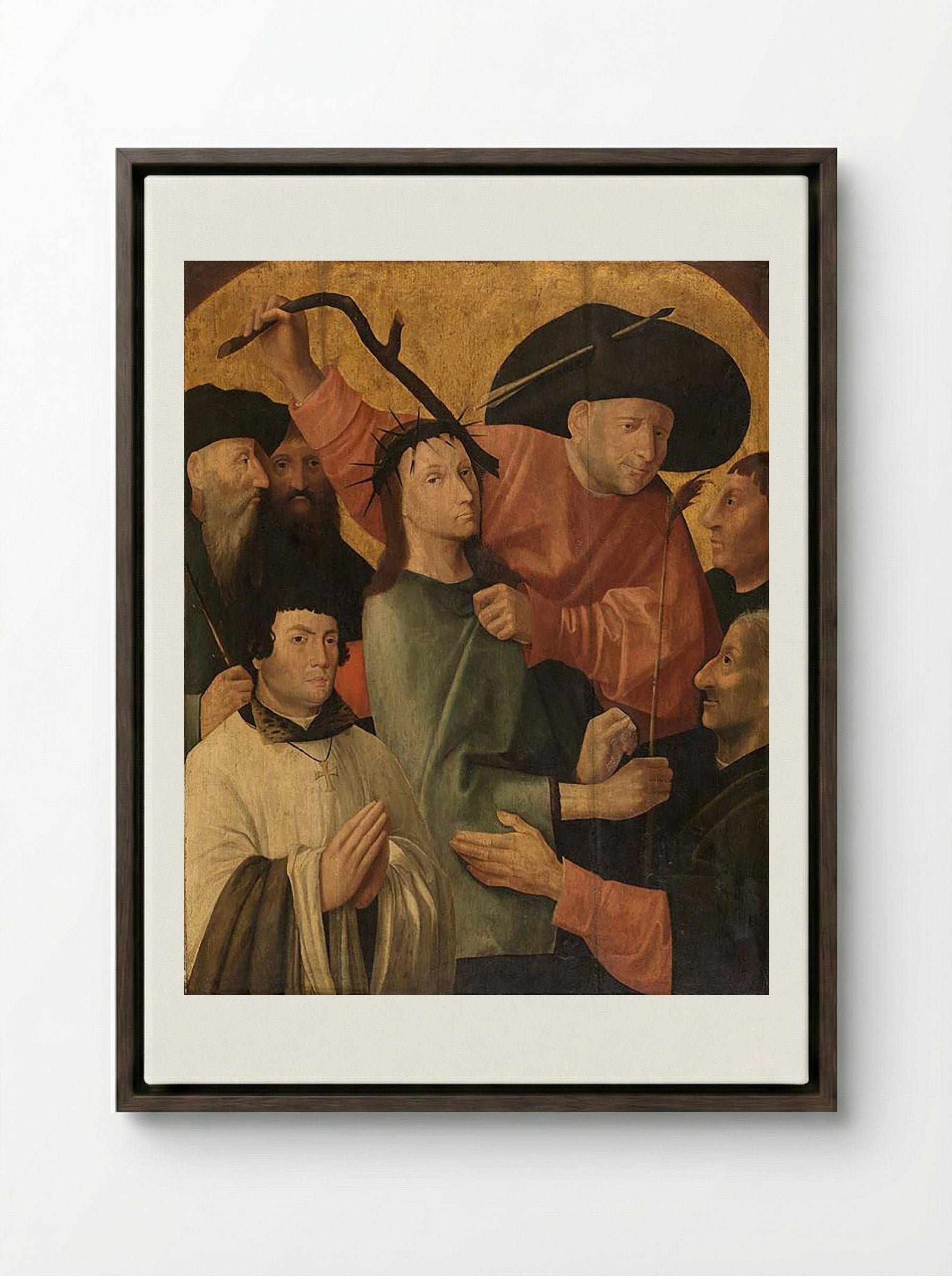 Christ Mocked - Fra Angelico - Framed Canvas Dark Wood