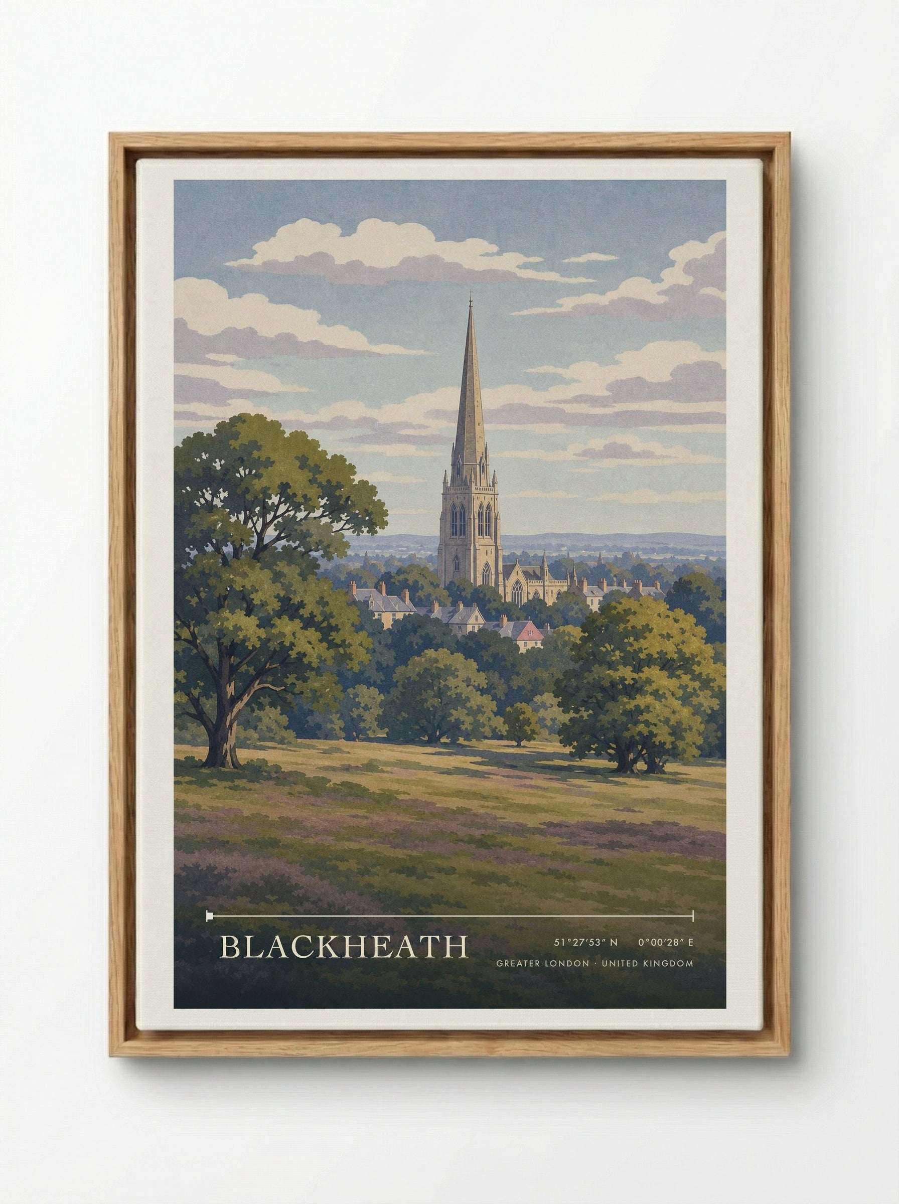 Blackheath Greater London United Kingdom Travel Poster - Framed Canvas Wood