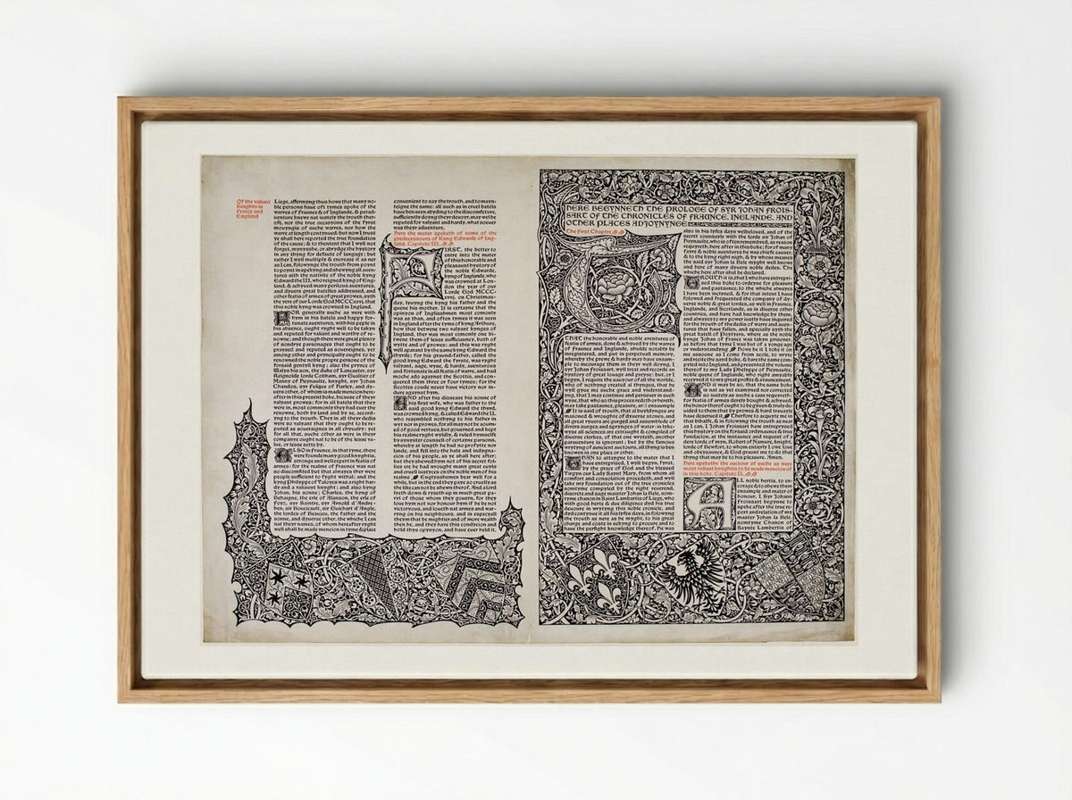 Leaf of a Projected Edition of Froissart - William Morris - Framed Canvas Wood