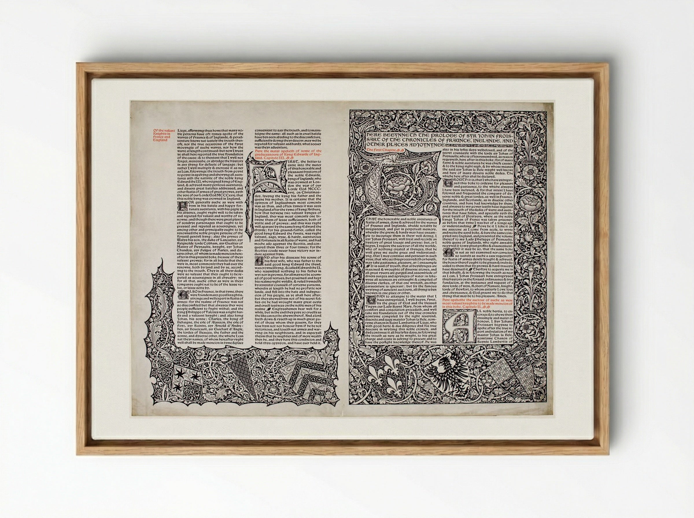 Leaf of a Projected Edition of Froissart - William Morris - Framed Canvas Wood