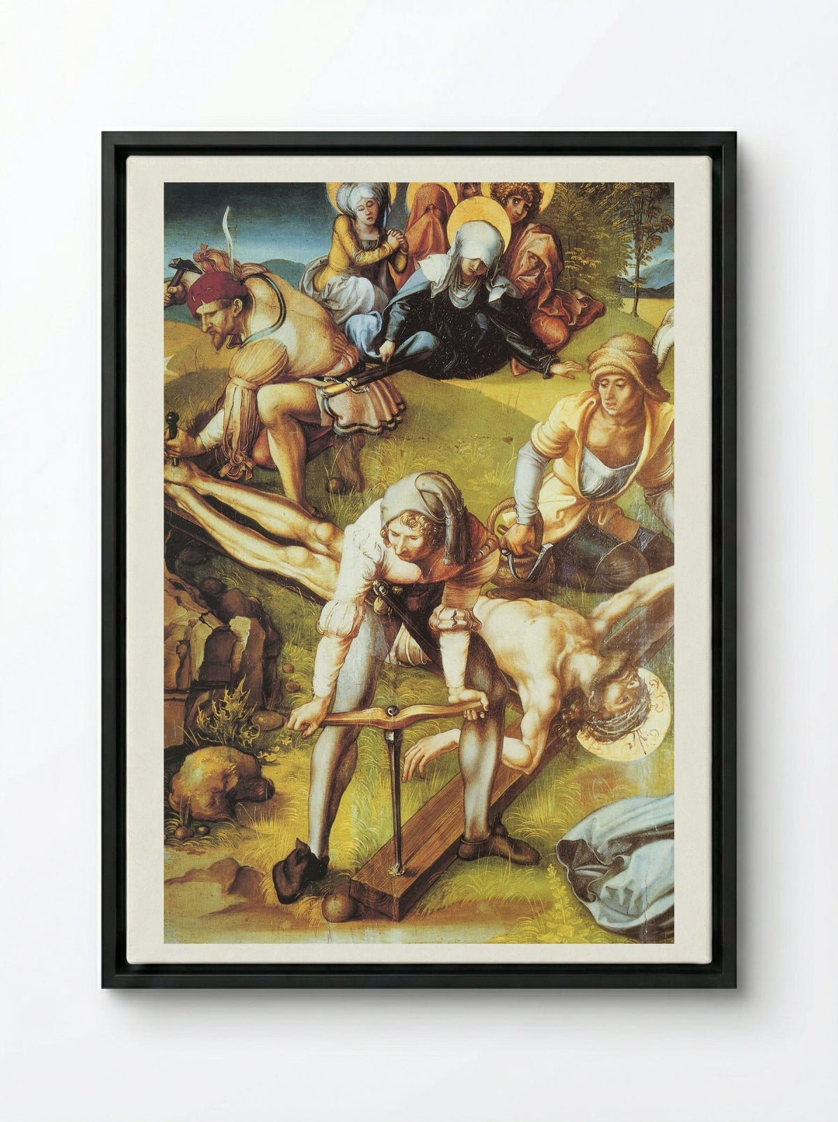 The Crucifixion - Albrecht Altdorfer - Framed Canvas Black