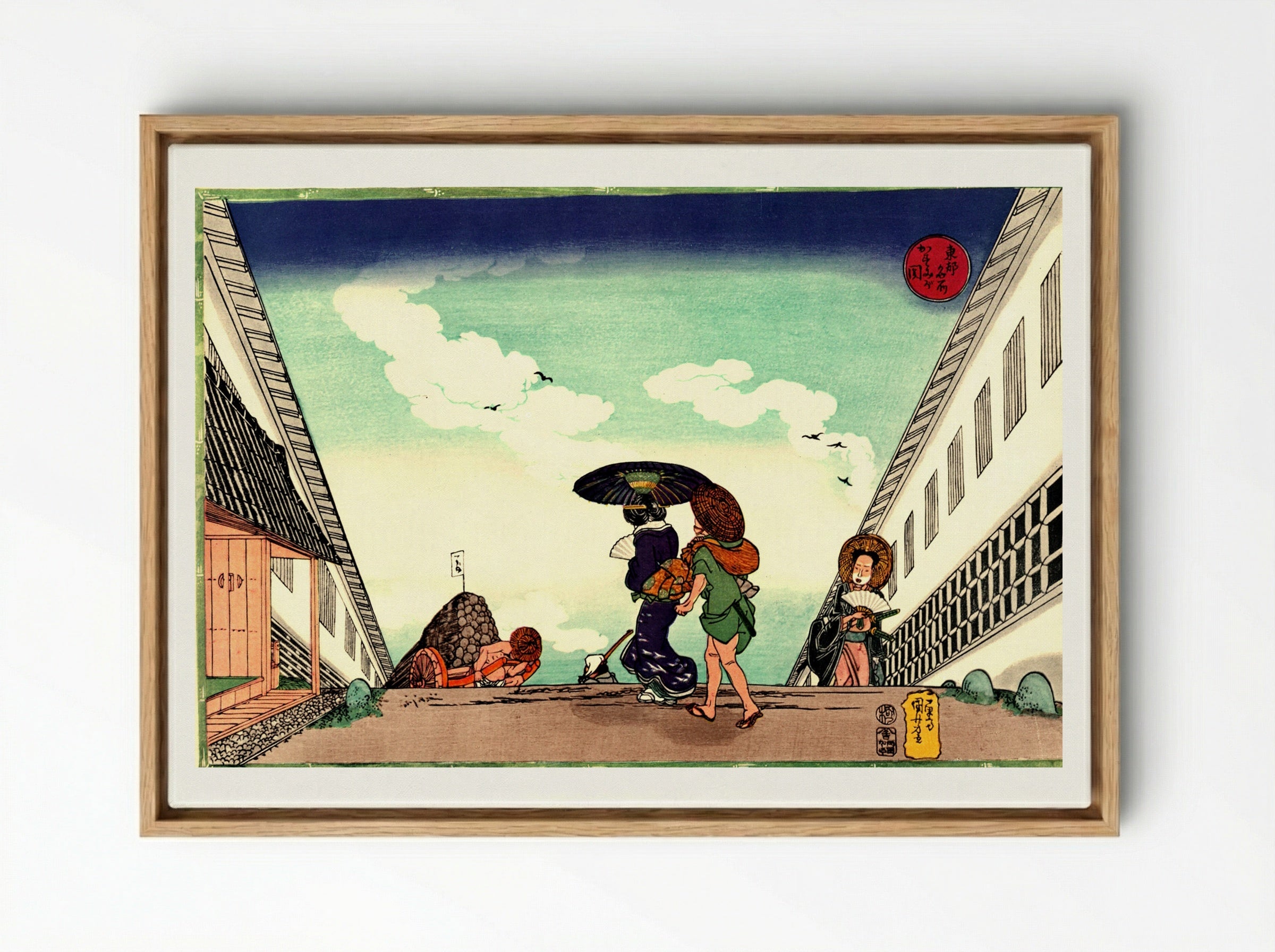 High Noon at Kasumigaseki - Utagawa Kuniyoshi - Framed Canvas Wood