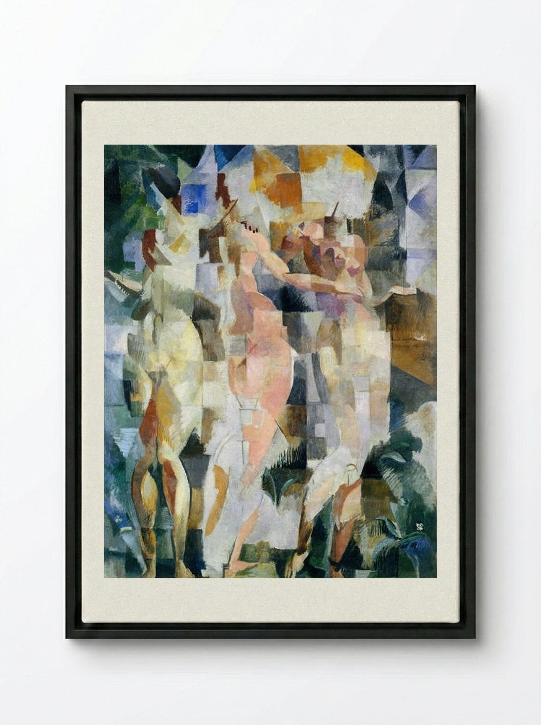 The Three Graces - Robert Delaunay - Framed Canvas Black