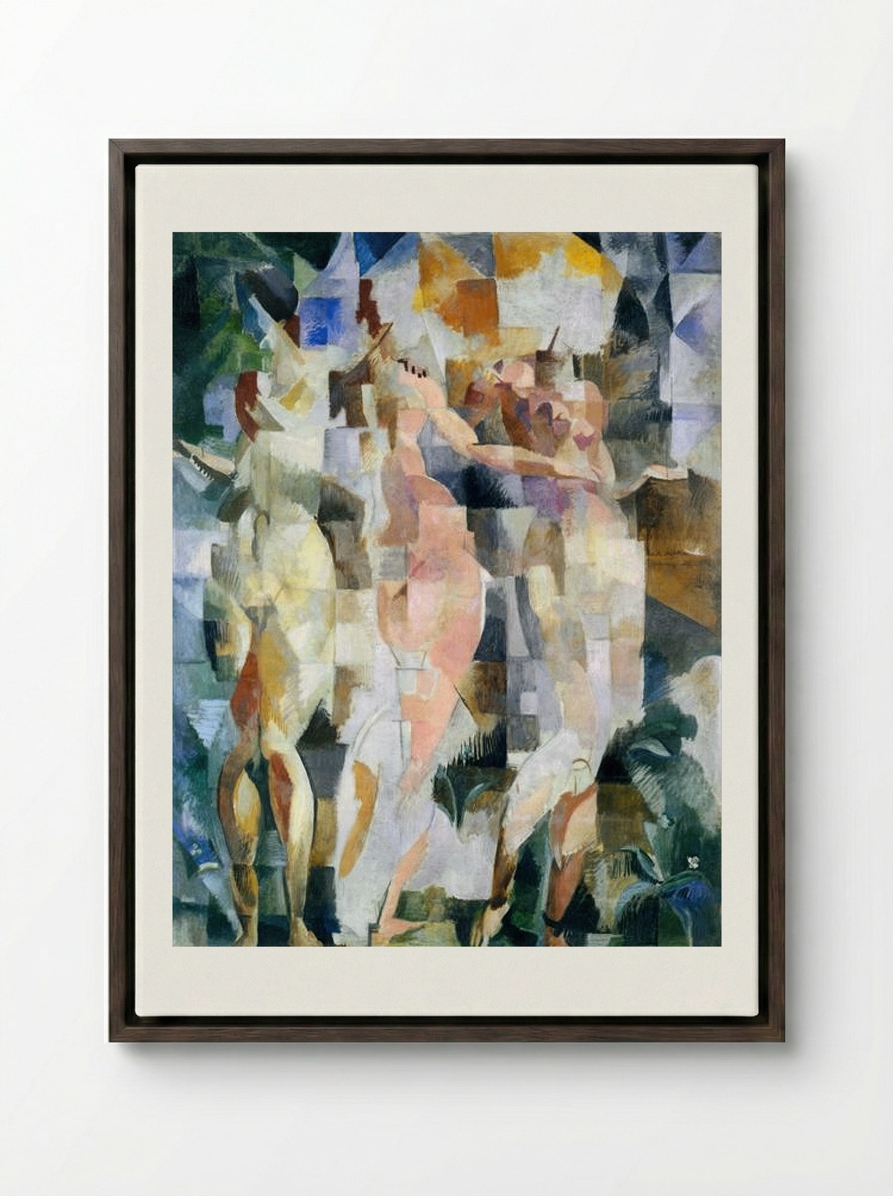 The Three Graces - Robert Delaunay - Framed Canvas Dark Wood