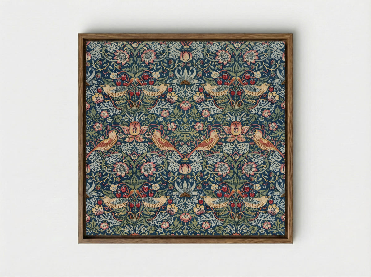 Strawberry Thief - William Morris - Framed Canvas Wood