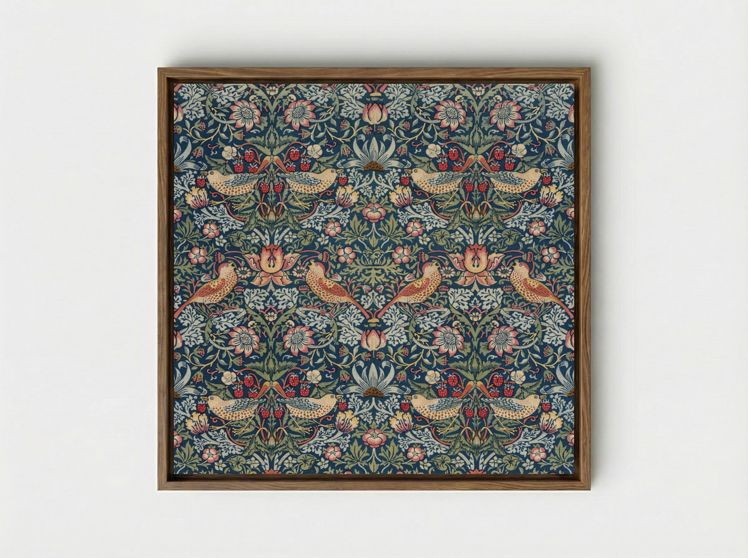 Strawberry Thief - William Morris - Framed Canvas Wood