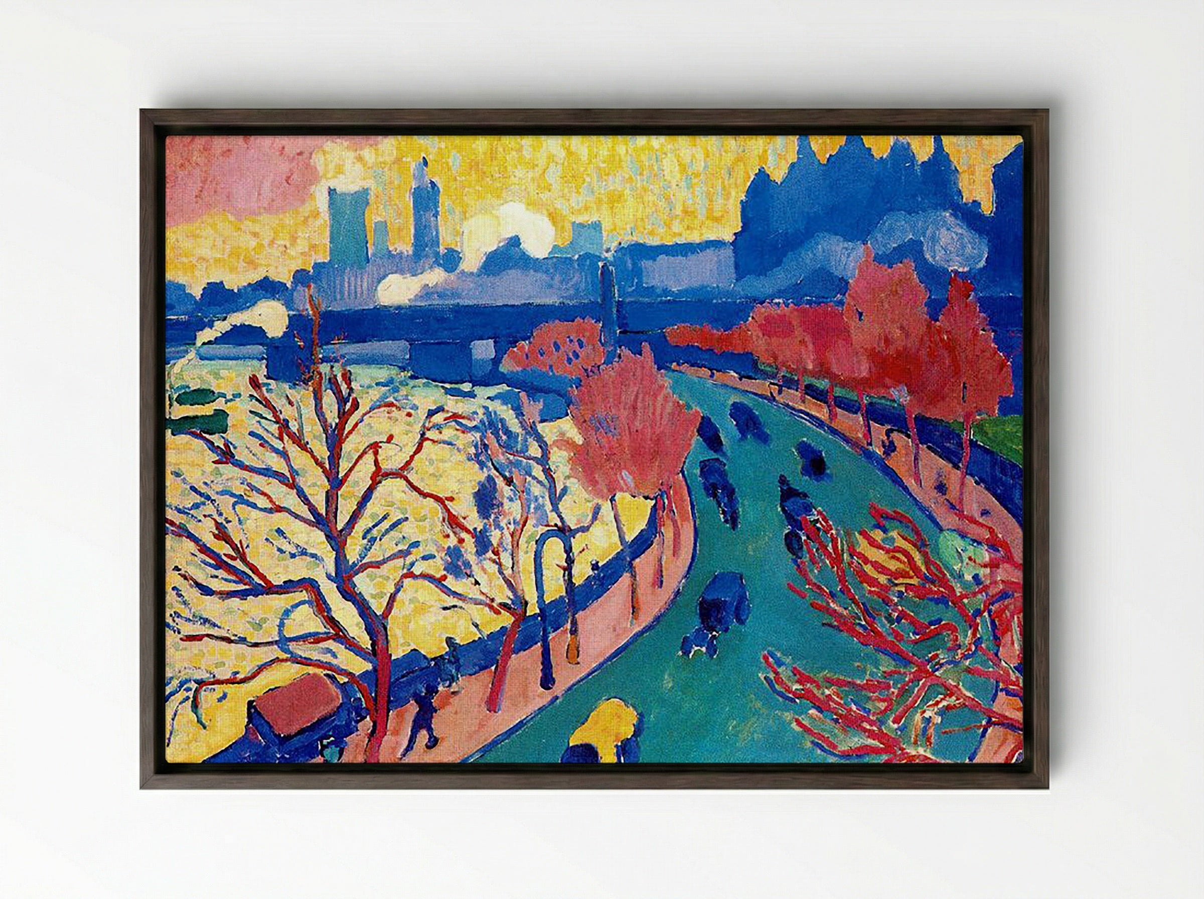Charing Cross Bridge - André Derain - Framed Canvas Dark Wood
